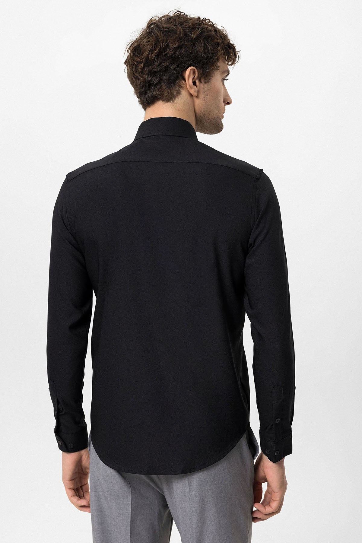 Antioch Slim Fit Erkek Uzun Kollu Geniş Yaka Gömlek