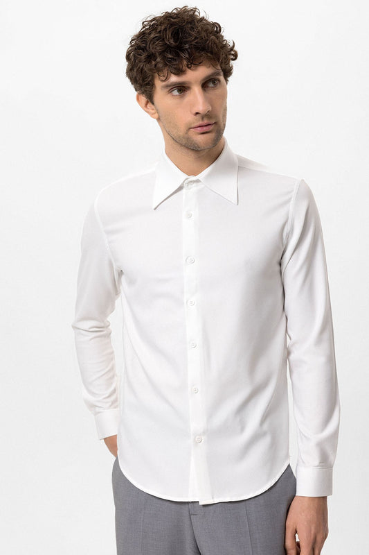 Antioch Slim Fit Erkek Uzun Kollu Geniş Yaka Gömlek