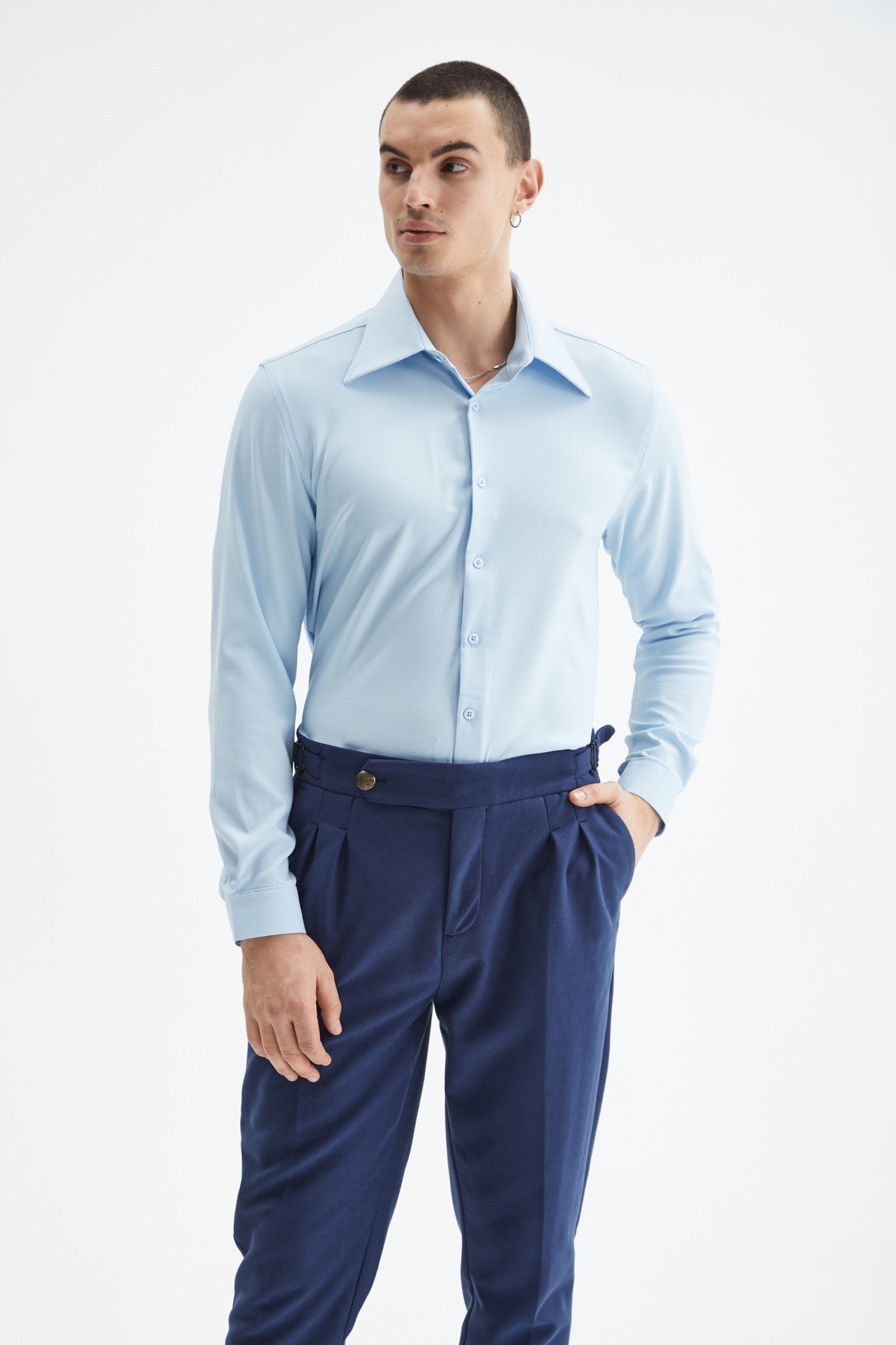 Antioch Slim Fit Erkek Uzun Kollu Geniş Yaka Gömlek