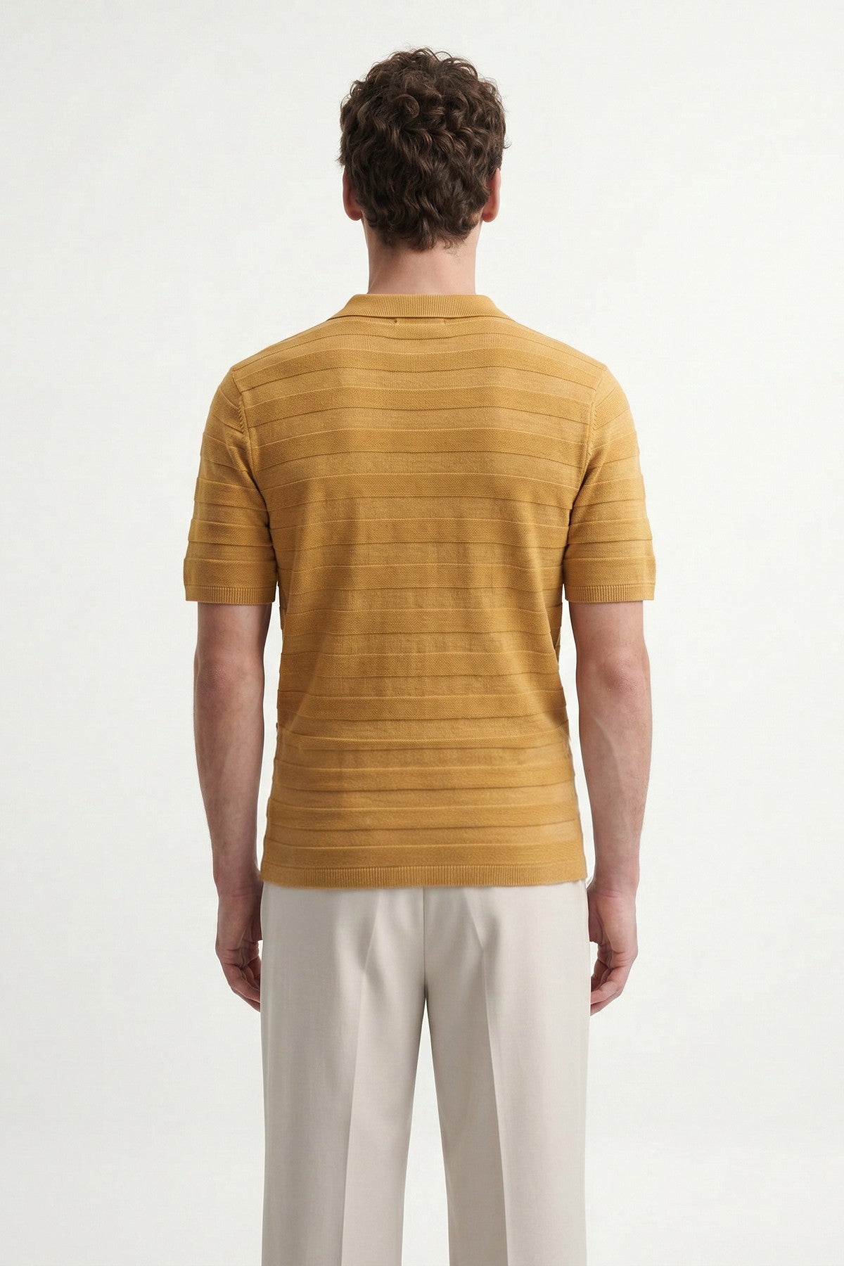 Antioch Siyah Şeritli Polo Yaka Desenli Triko T-Shirt