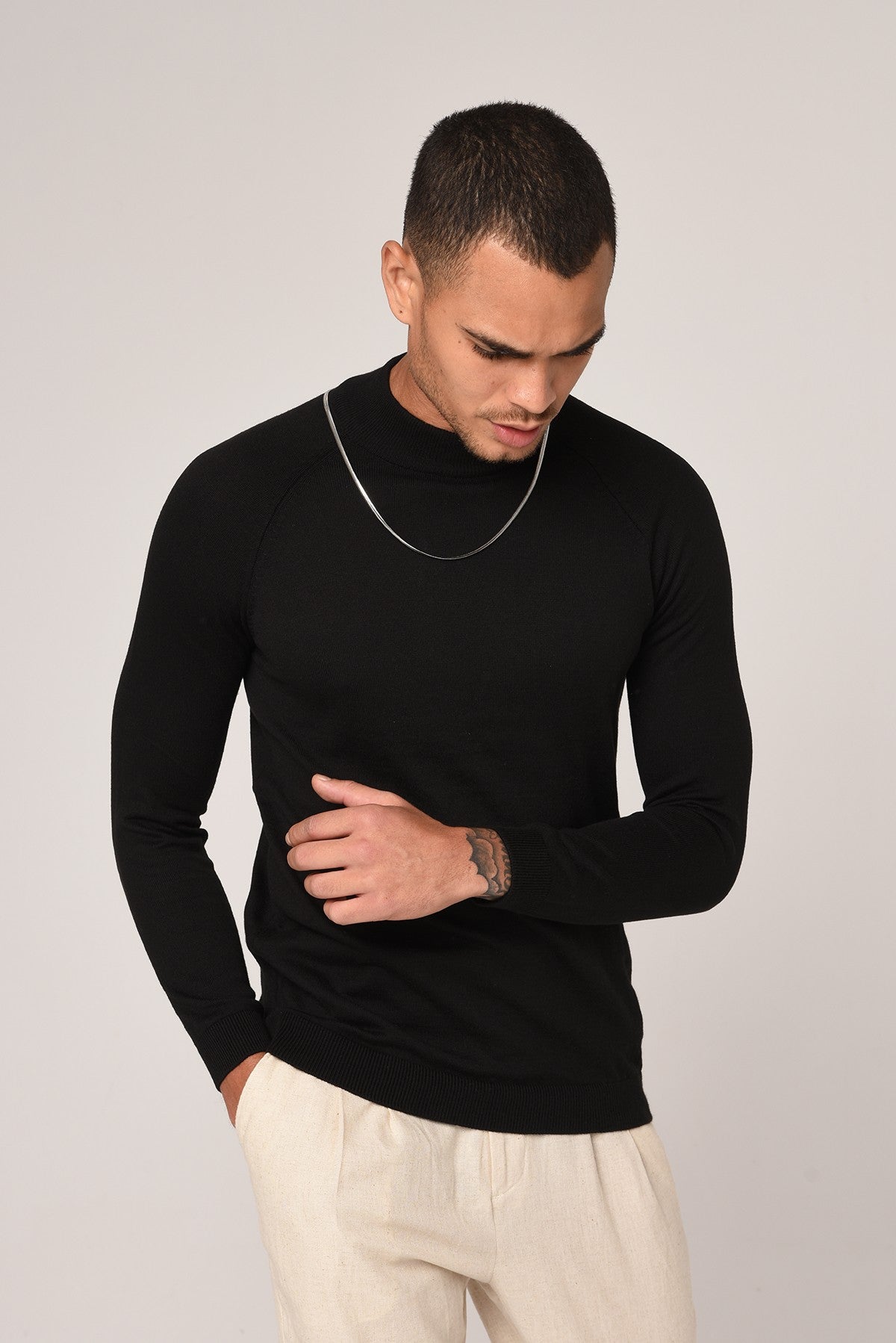 Antioch Saks Yarım Balıkçı Yaka Slim Fit Triko Kazak