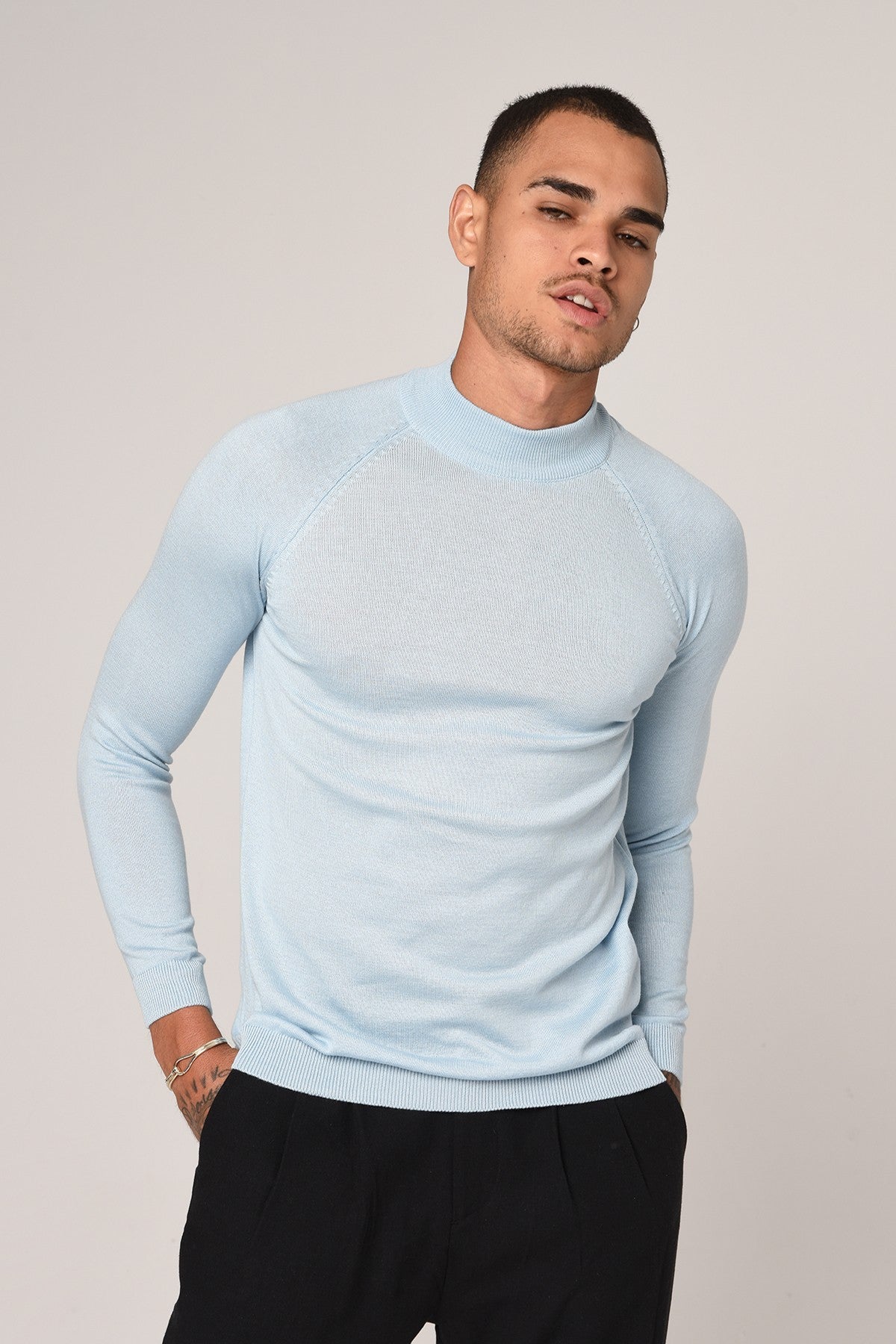 Antioch Saks Yarım Balıkçı Yaka Slim Fit Triko Kazak