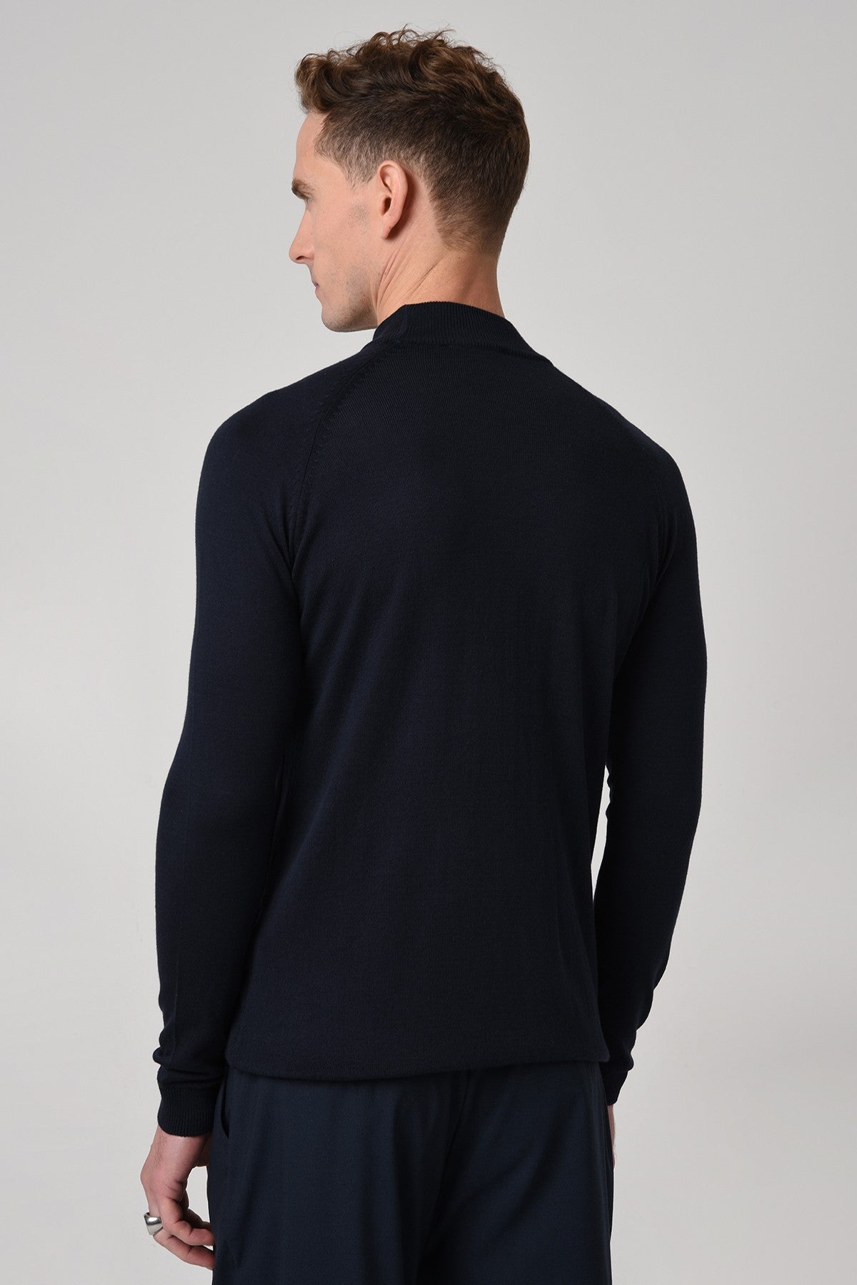 Antioch Saks Yarım Balıkçı Yaka Slim Fit Triko Kazak