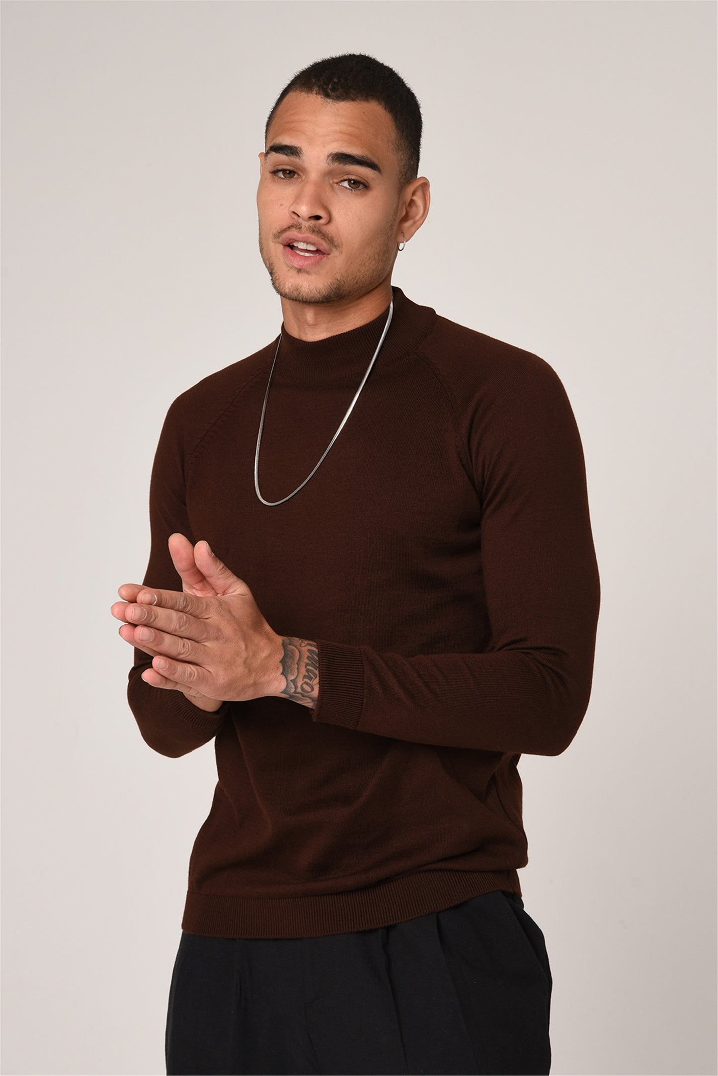 Antioch Saks Yarım Balıkçı Yaka Slim Fit Triko Kazak