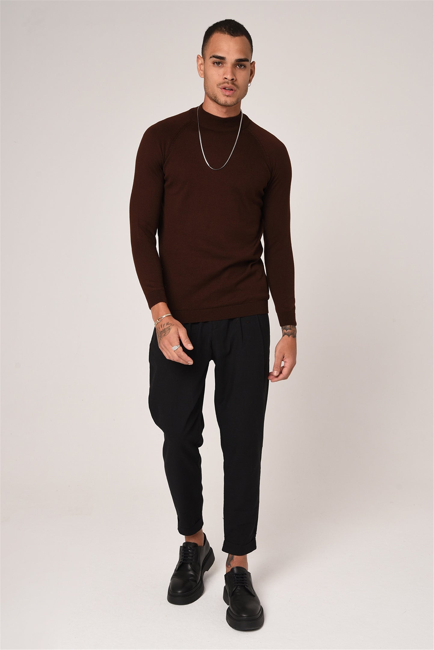 Antioch Saks Yarım Balıkçı Yaka Slim Fit Triko Kazak