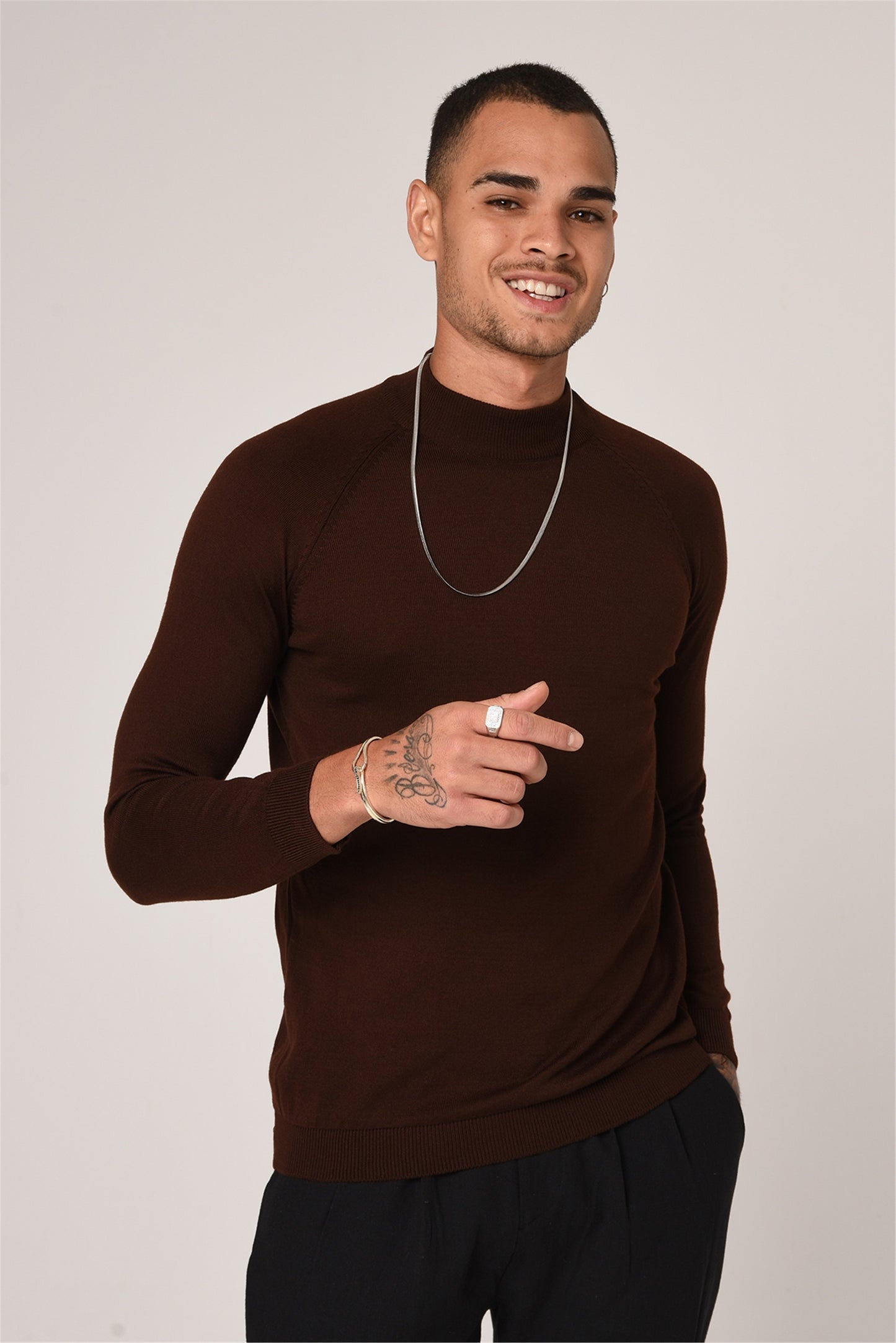 Antioch Saks Yarım Balıkçı Yaka Slim Fit Triko Kazak