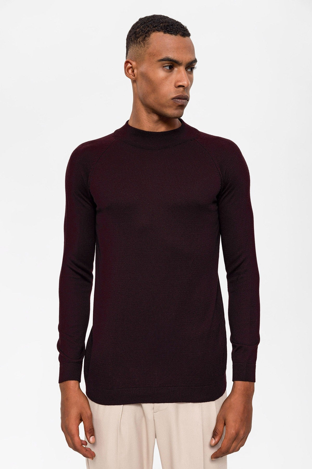Antioch Saks Yarım Balıkçı Yaka Slim Fit Triko Kazak