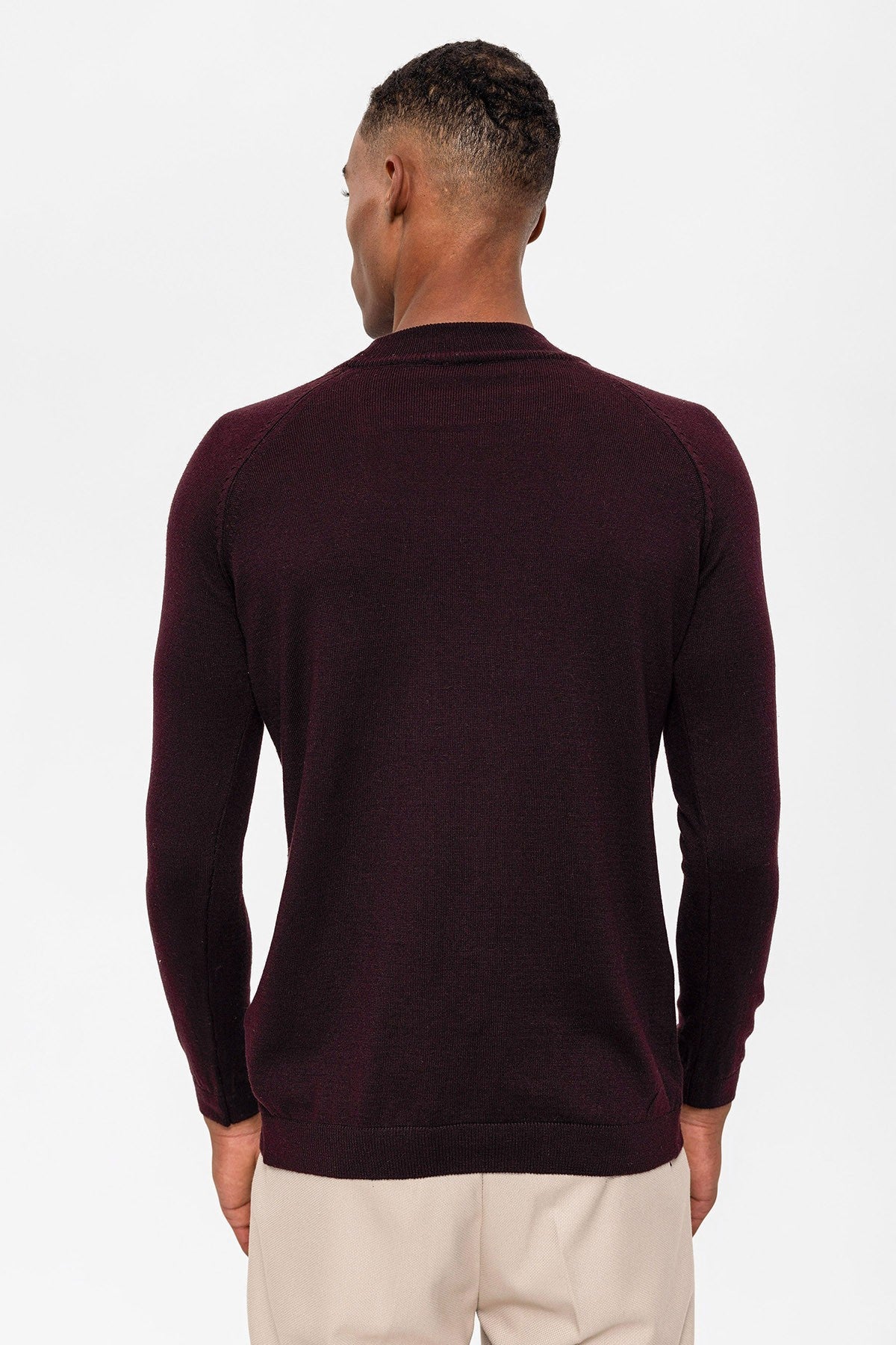 Antioch Saks Yarım Balıkçı Yaka Slim Fit Triko Kazak
