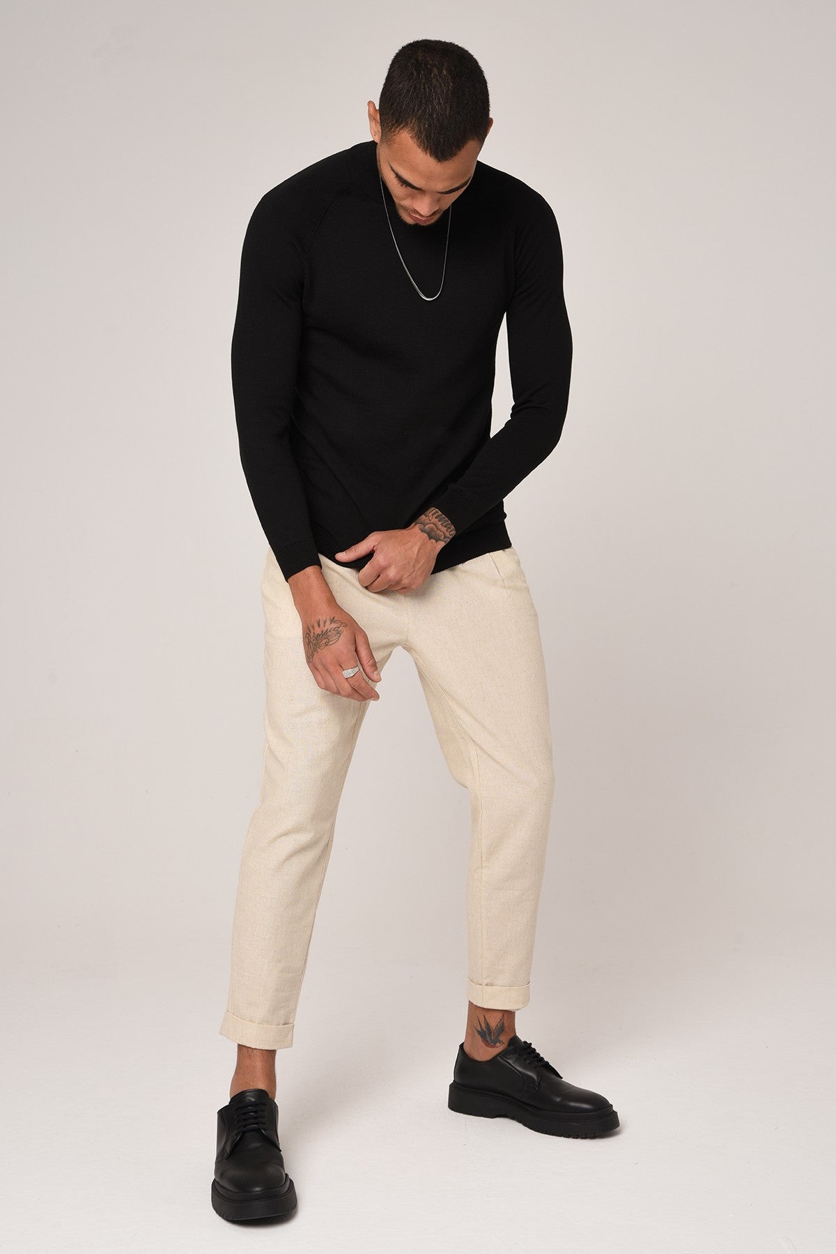 Antioch Saks Yarım Balıkçı Yaka Slim Fit Triko Kazak