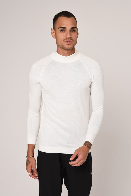 Antioch Saks Yarım Balıkçı Yaka Slim Fit Triko Kazak