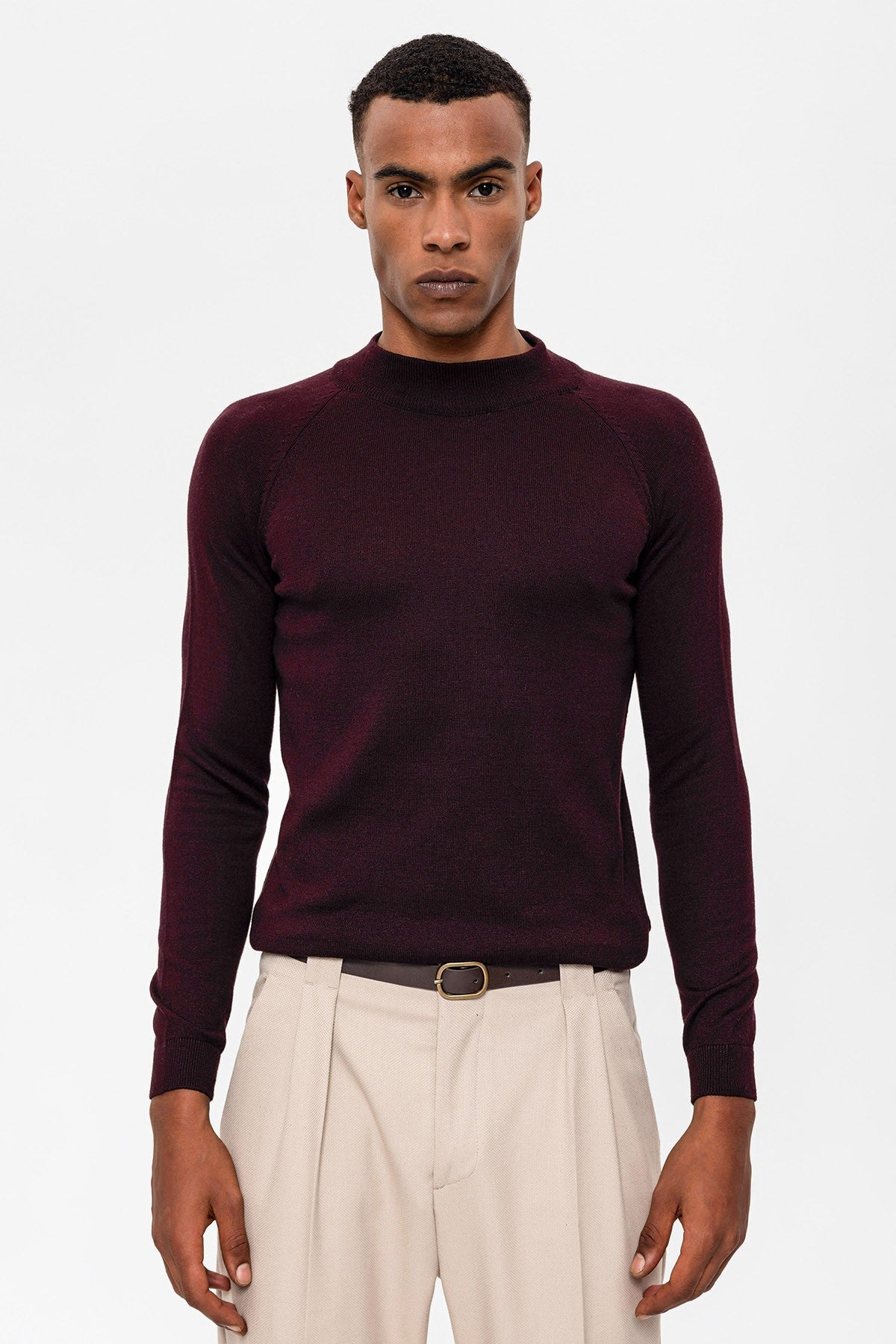 Antioch Saks Yarım Balıkçı Yaka Slim Fit Triko Kazak