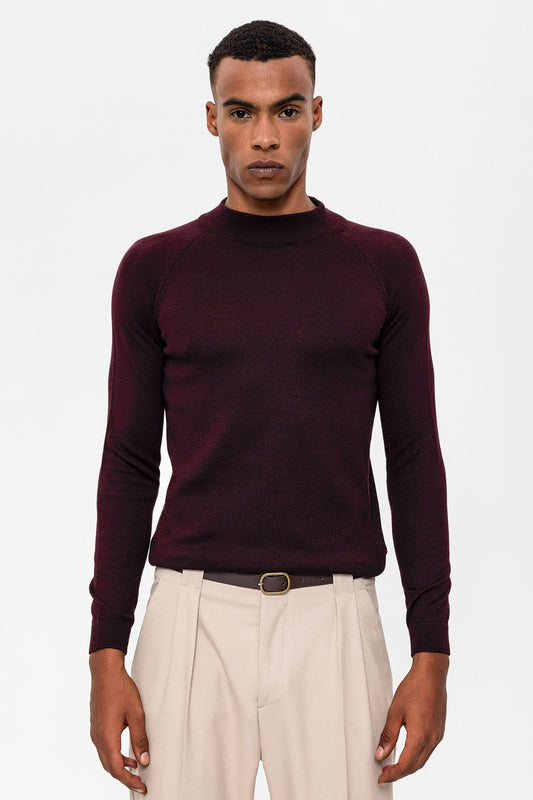 Antioch Saks Yarım Balıkçı Yaka Slim Fit Triko Kazak