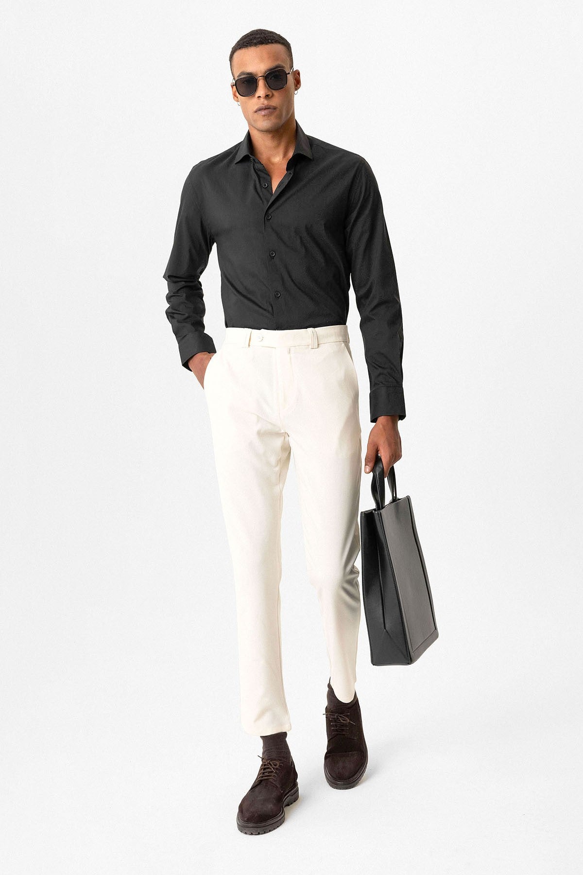 Antioch Siyah Erkek Slim Fit Kumaş Pantolon