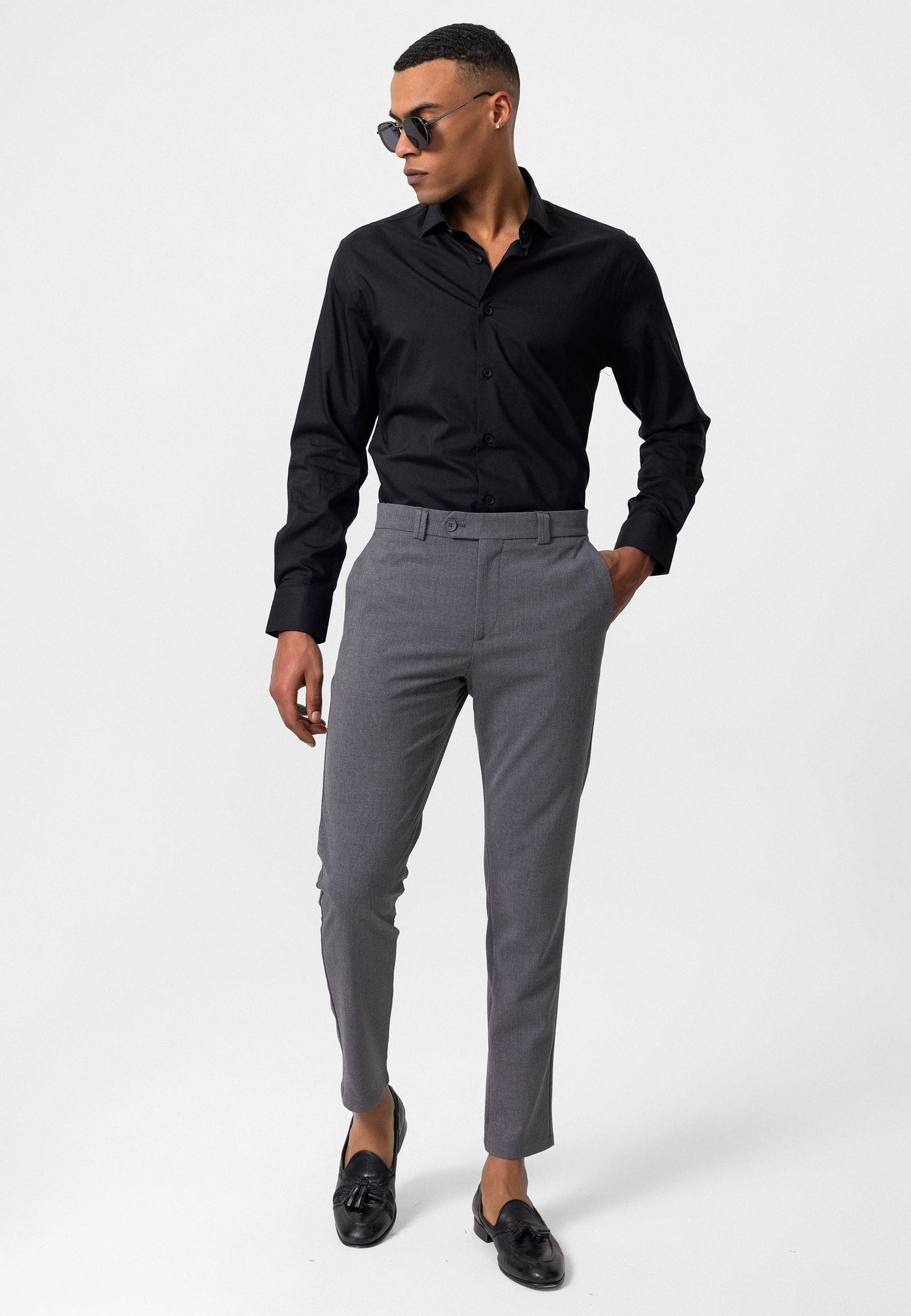 Antioch Siyah Erkek Slim Fit Kumaş Pantolon