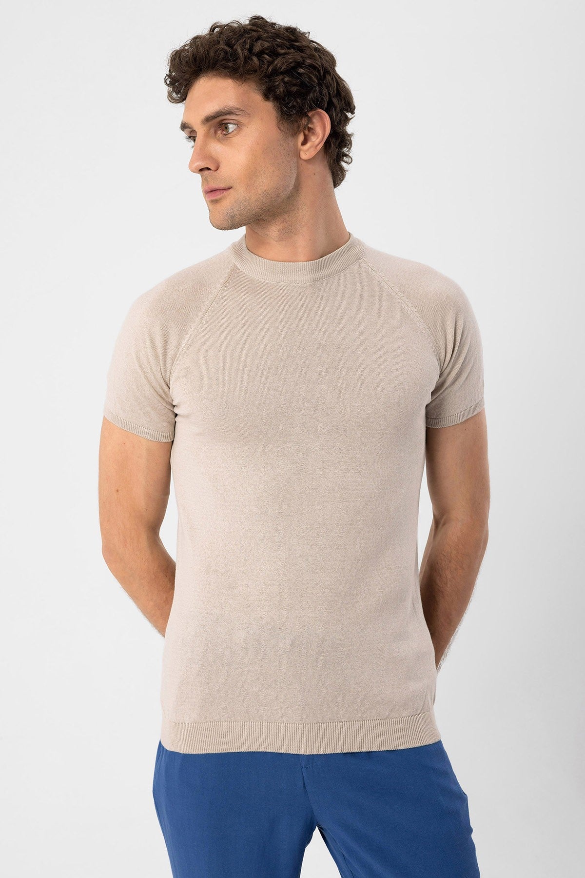 Antioch Bisiklet Yaka Slim Fit Erkek Triko T-Shirt