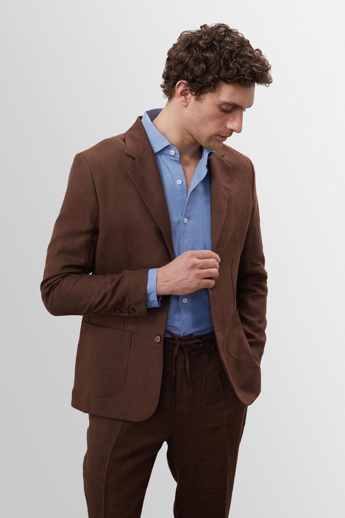 Antioch %100 Keten Erkek Blazer Ceket