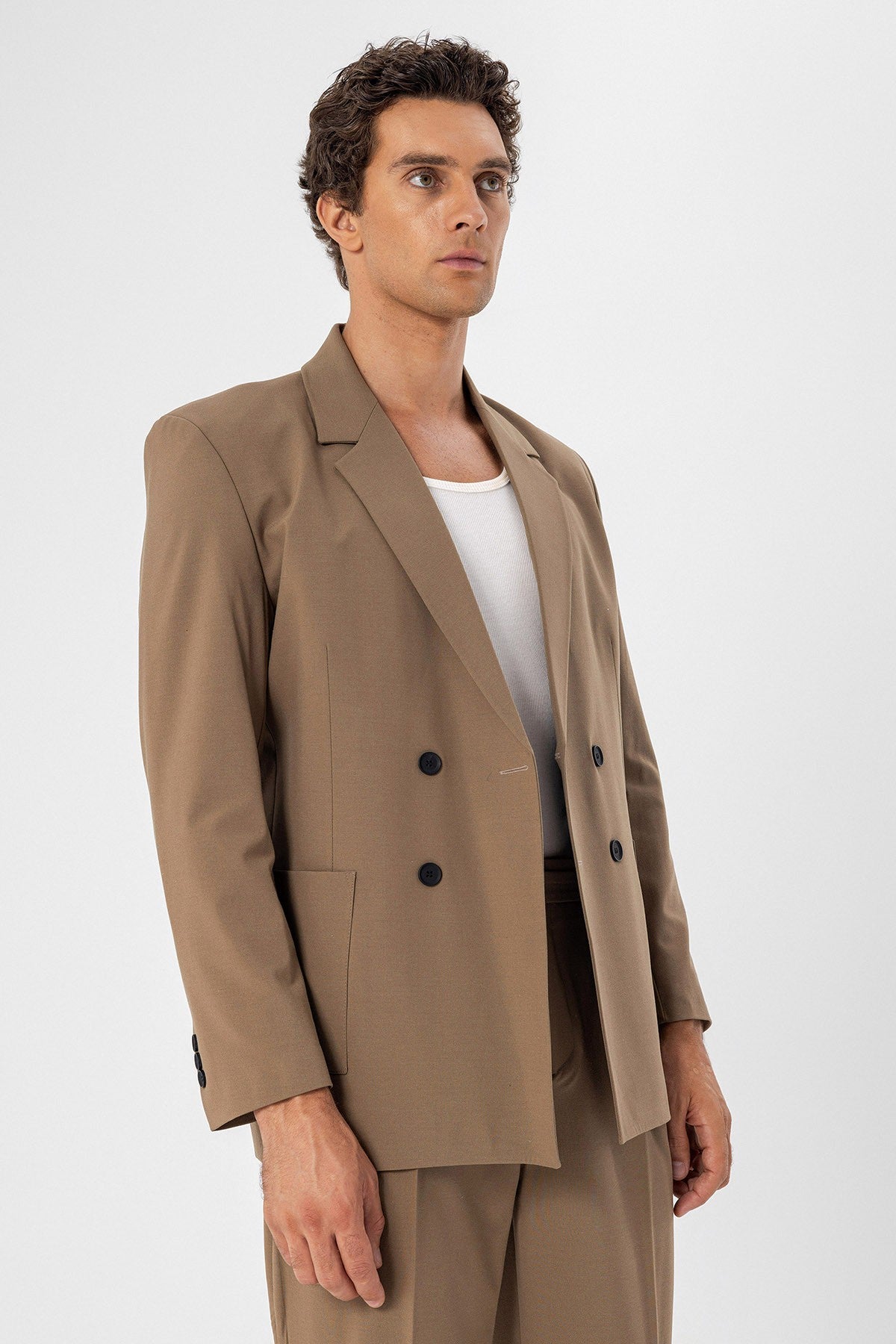 Antioch Torba Cepli Kruvaze Erkek Blazer Ceket