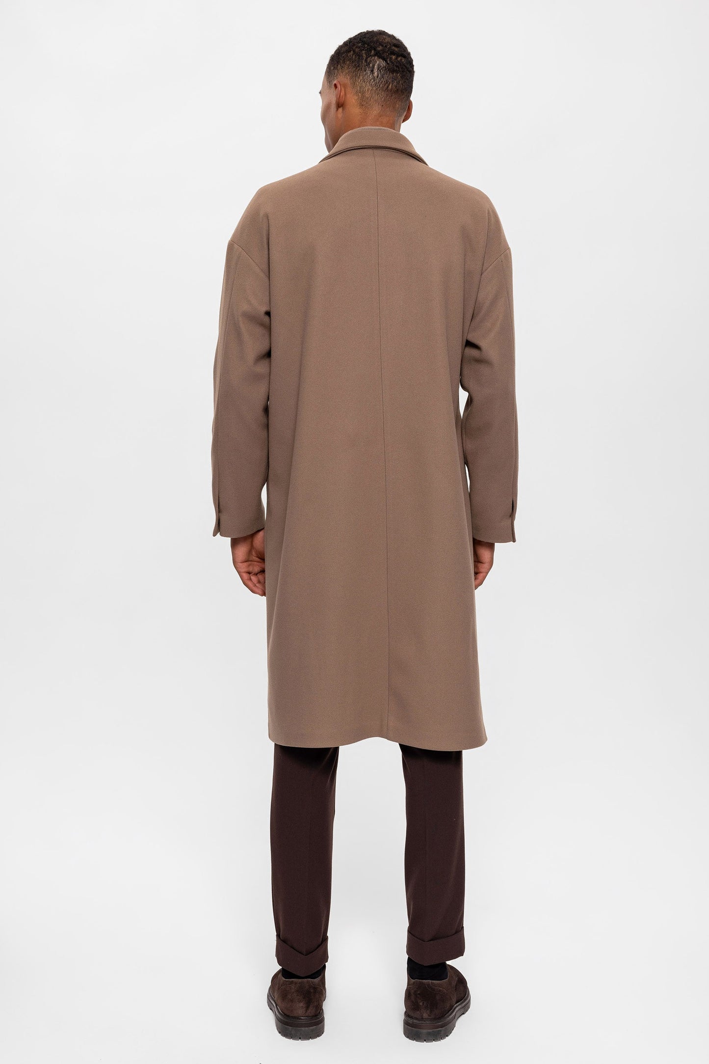 Antioch Siyah Kuşaklı Oversize Erkek Kaban
