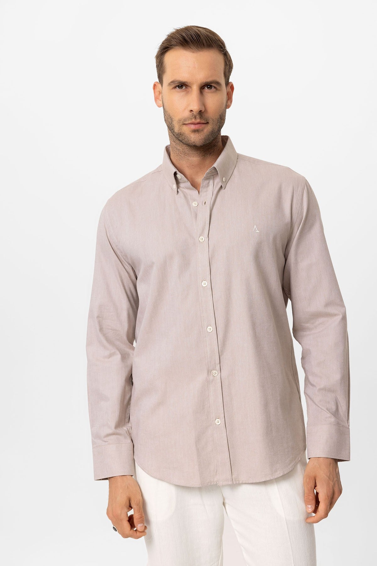 Antioch Yaka Düğmeli Slim Fit Erkek Gömlek
