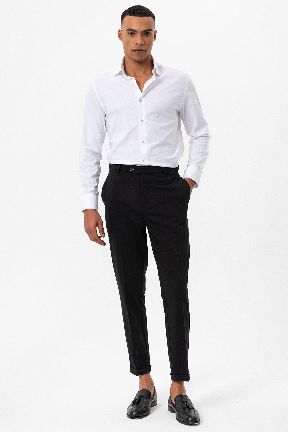 Slim Fit Duble Paça Erkek Pantolon