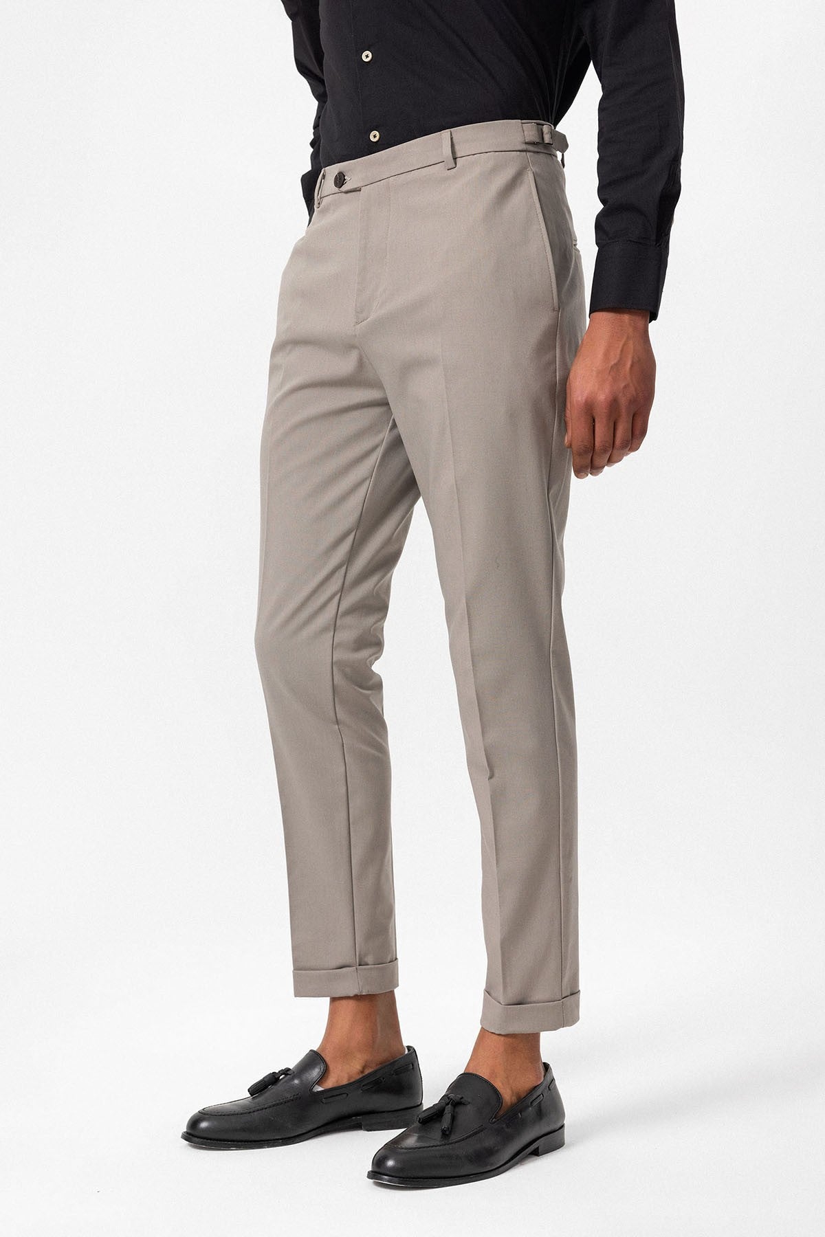 Slim Fit Duble Paça Erkek Pantolon