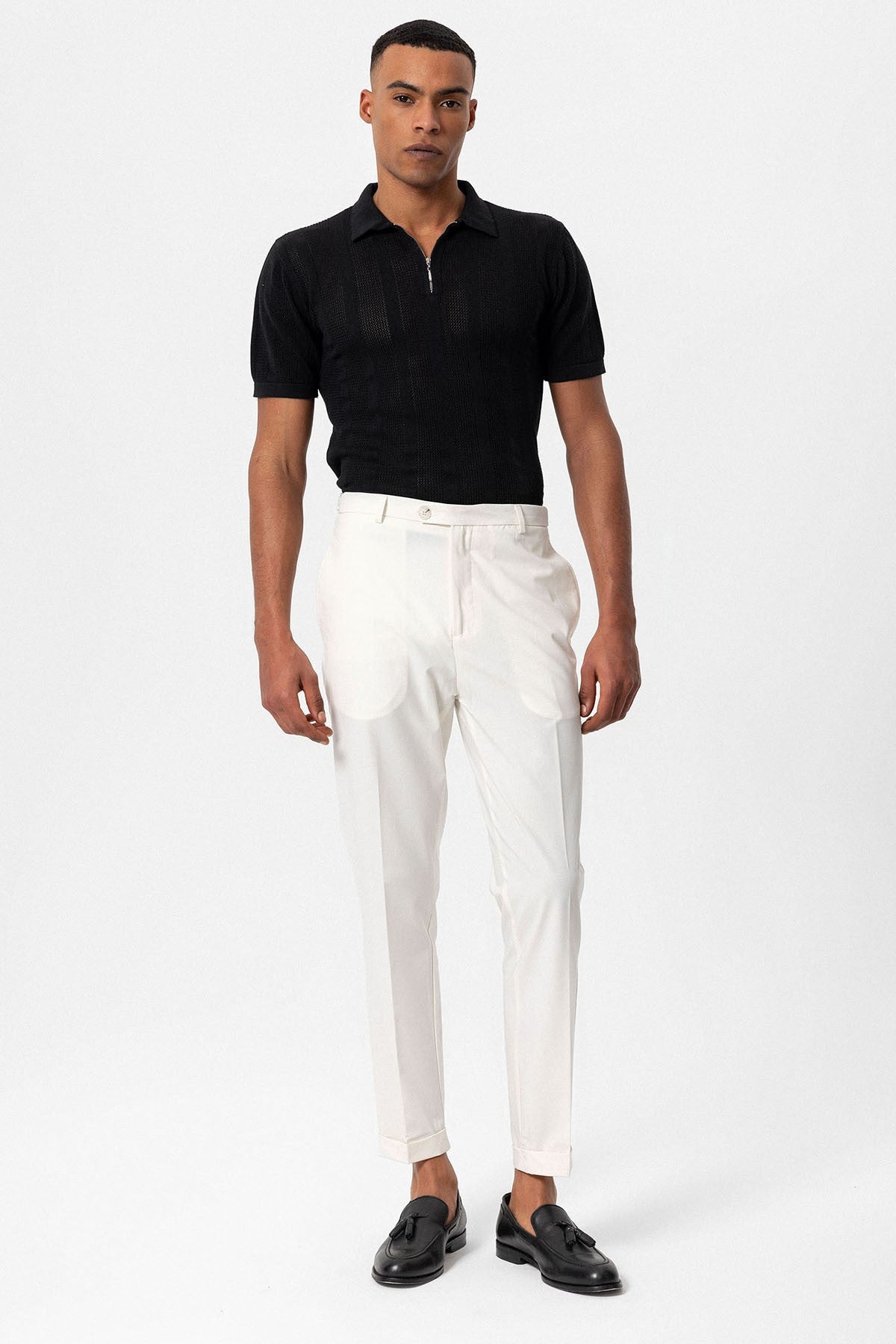 Slim Fit Duble Paça Erkek Pantolon