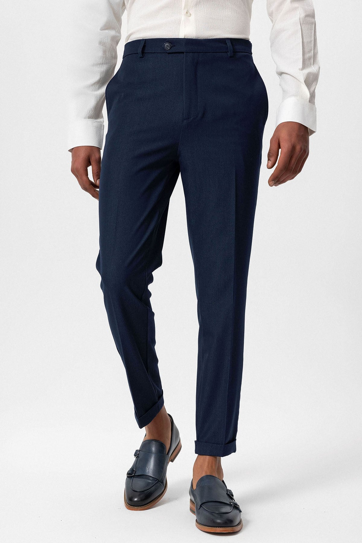 Slim Fit Duble Paça Erkek Pantolon