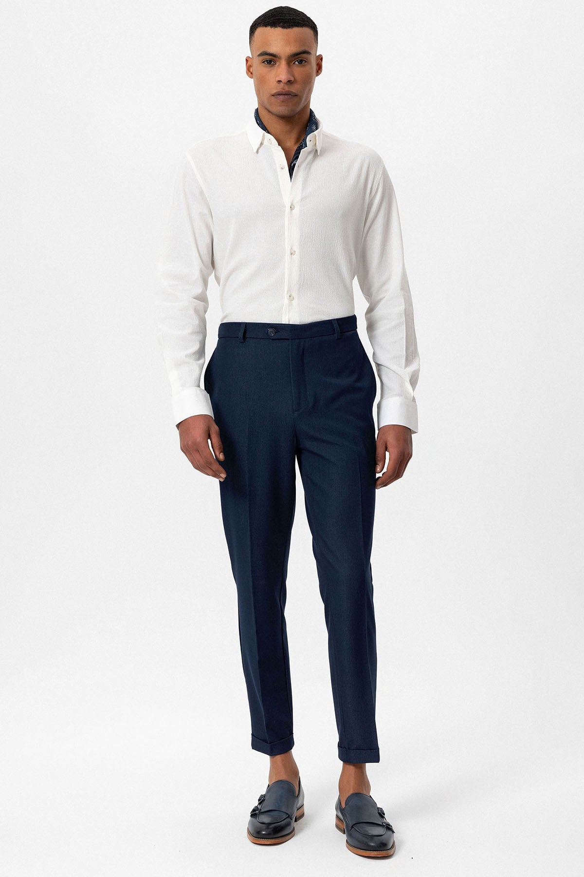 Slim Fit Duble Paça Erkek Pantolon