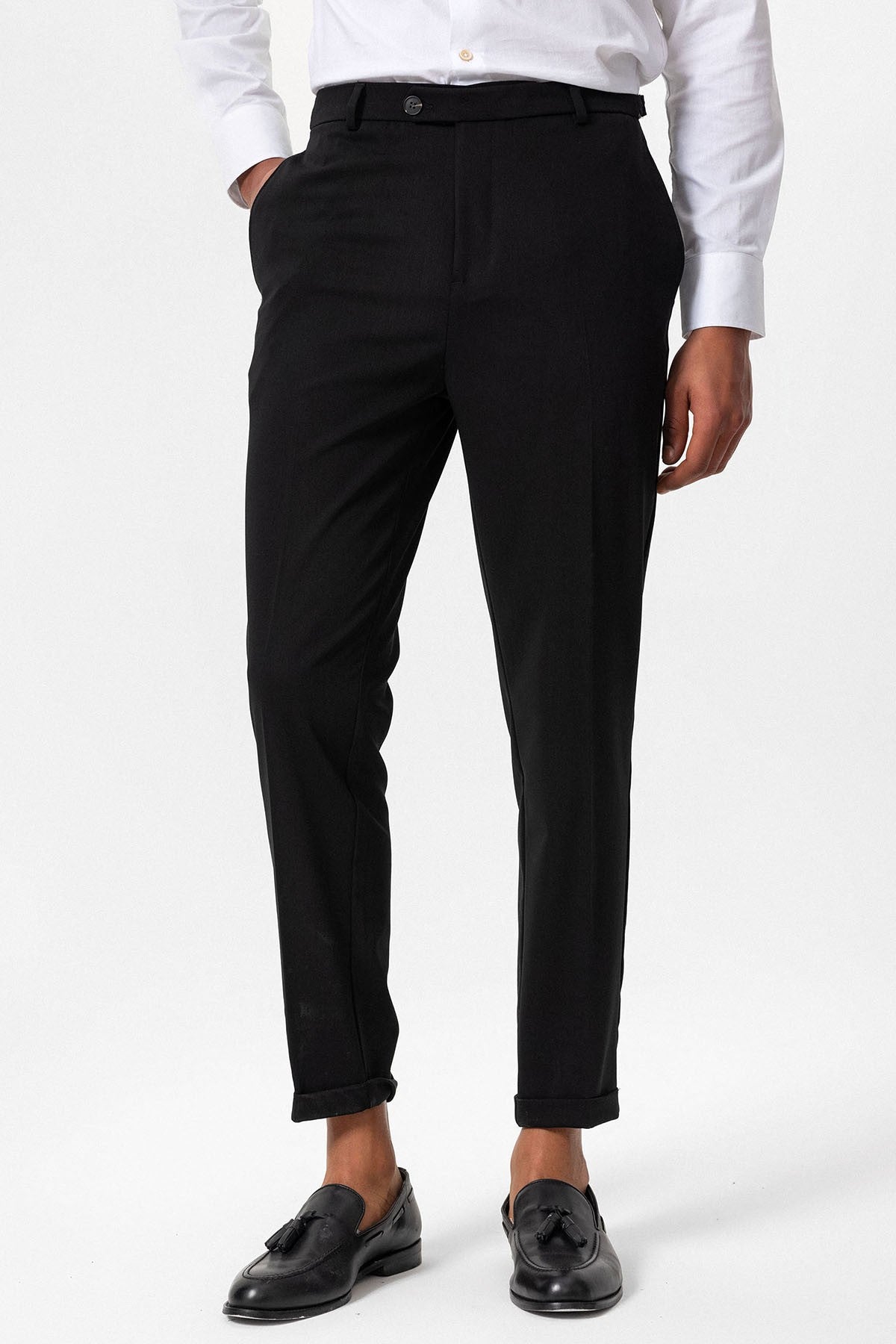 Slim Fit Duble Paça Erkek Pantolon