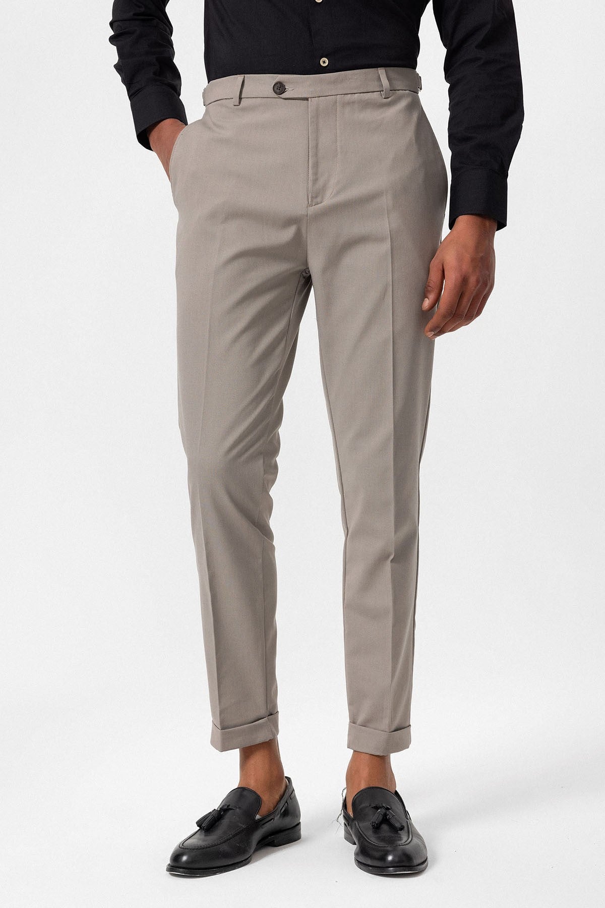 Slim Fit Duble Paça Erkek Pantolon