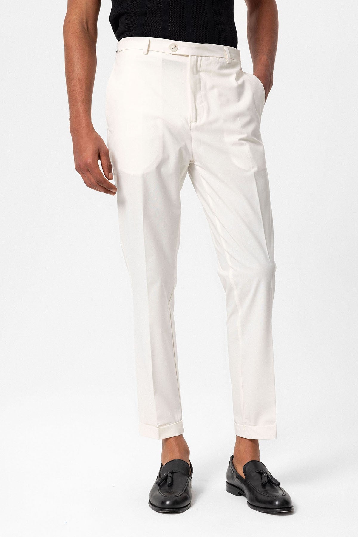 Slim Fit Duble Paça Erkek Pantolon
