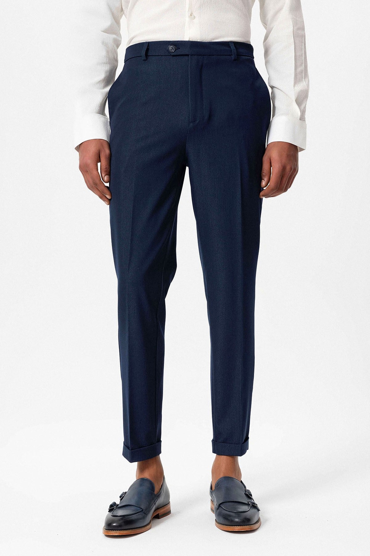 Slim Fit Duble Paça Erkek Pantolon