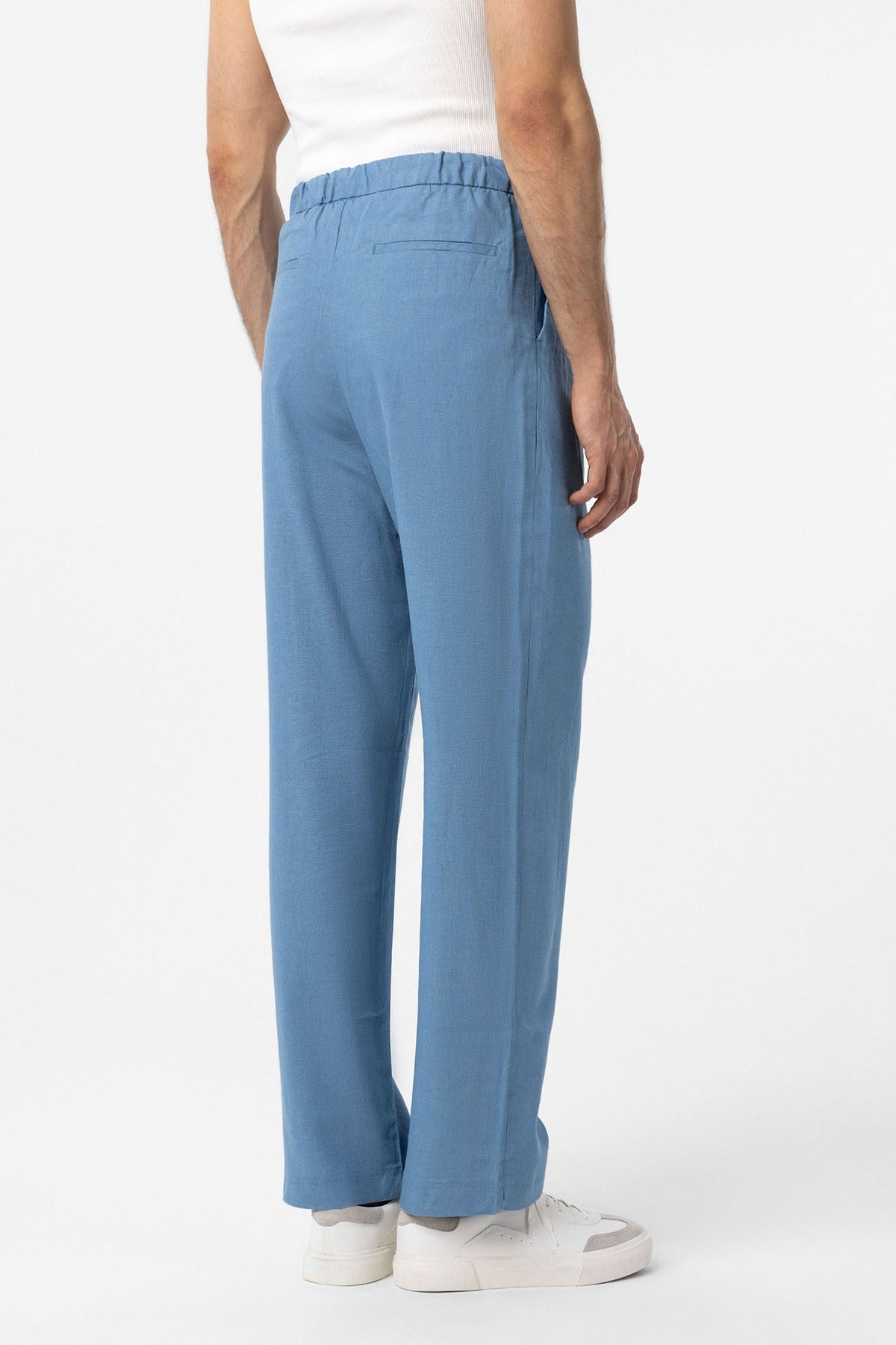 Antioch Bel Bağlamalı Keten Karışımlı Baggy Erkek Pantolon