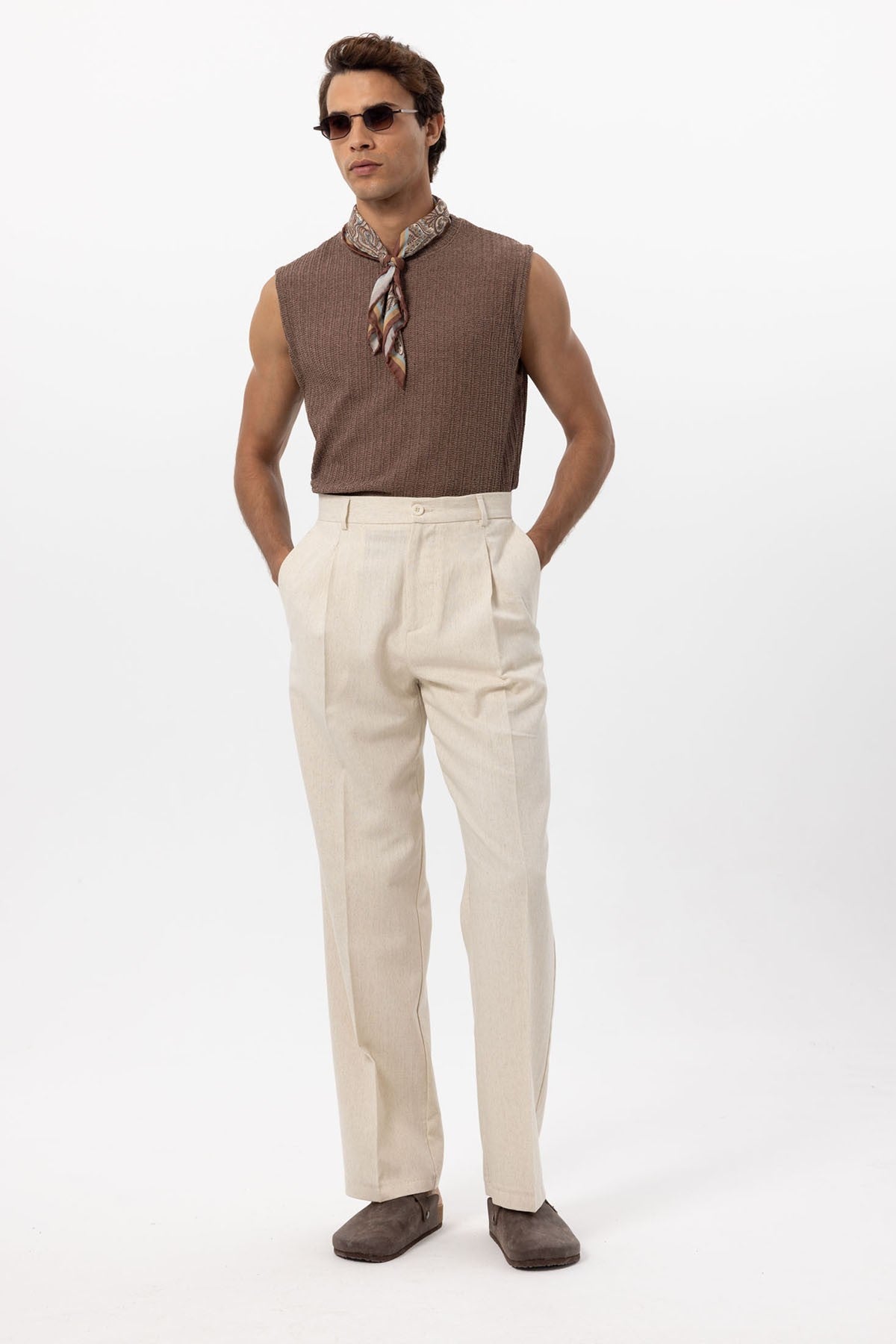 Antioch Keten Karışımlı Baggy Erkek Pantolon