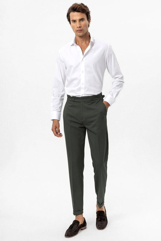 Yüksek Bel Regular Fit Erkek Pantolon