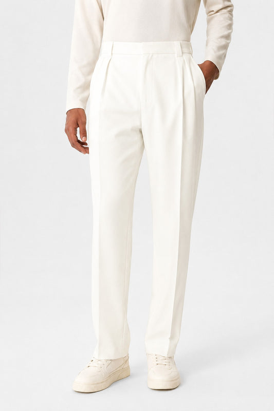 Yüksek Bel Pileli Relaxed Fit Baggy Erkek Pantolon