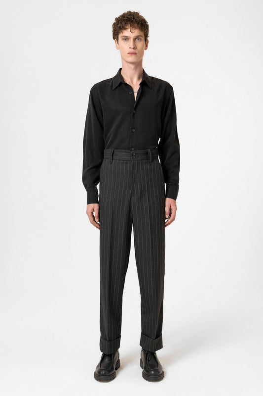 Antioch Yüksek Bel Çizgili Relaxed Fit Erkek Pantolon