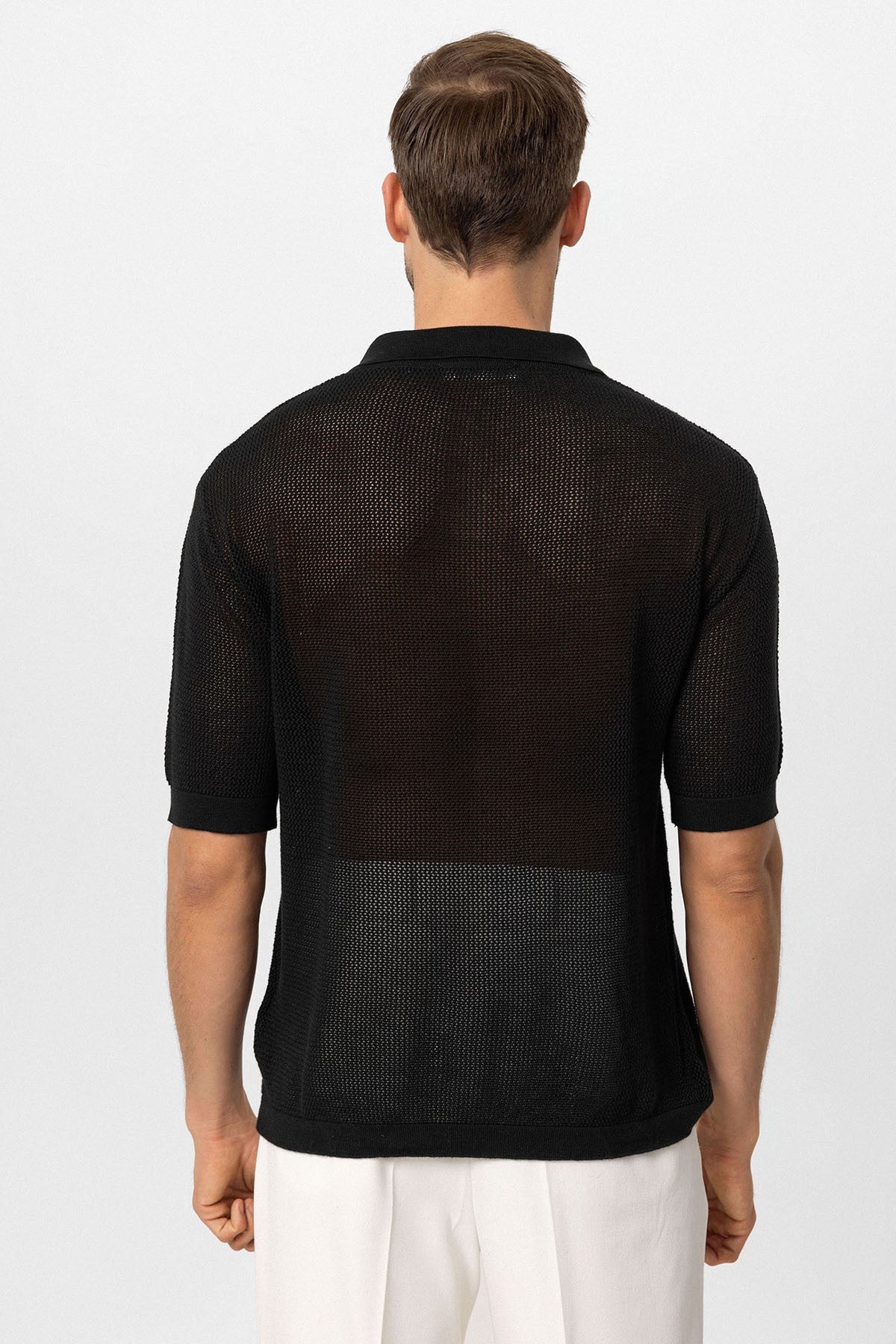 Antioch Siyah Polo Yaka Ajurlu Erkek T-Shirt