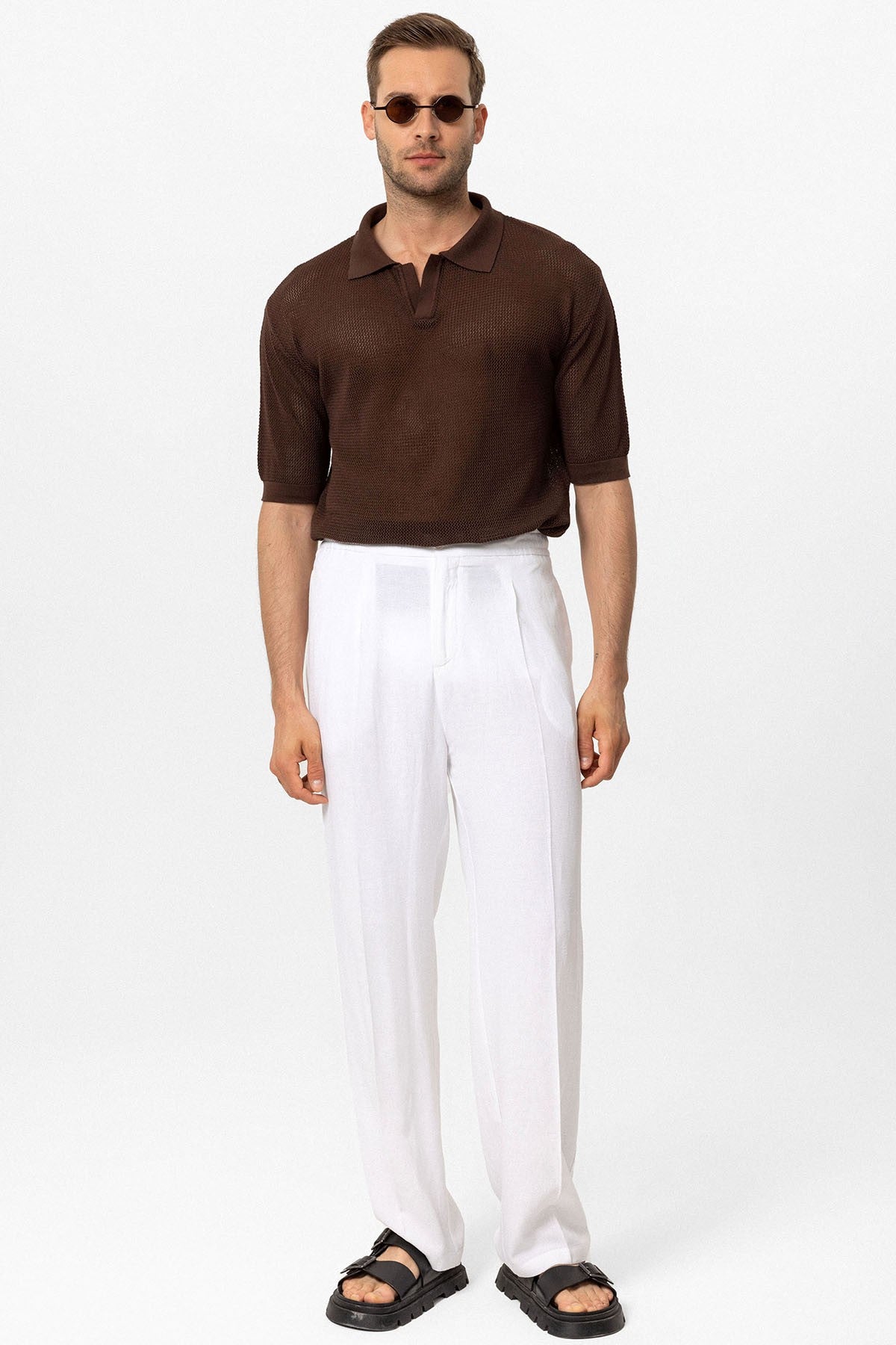 Antioch Siyah Polo Yaka Ajurlu Erkek T-Shirt