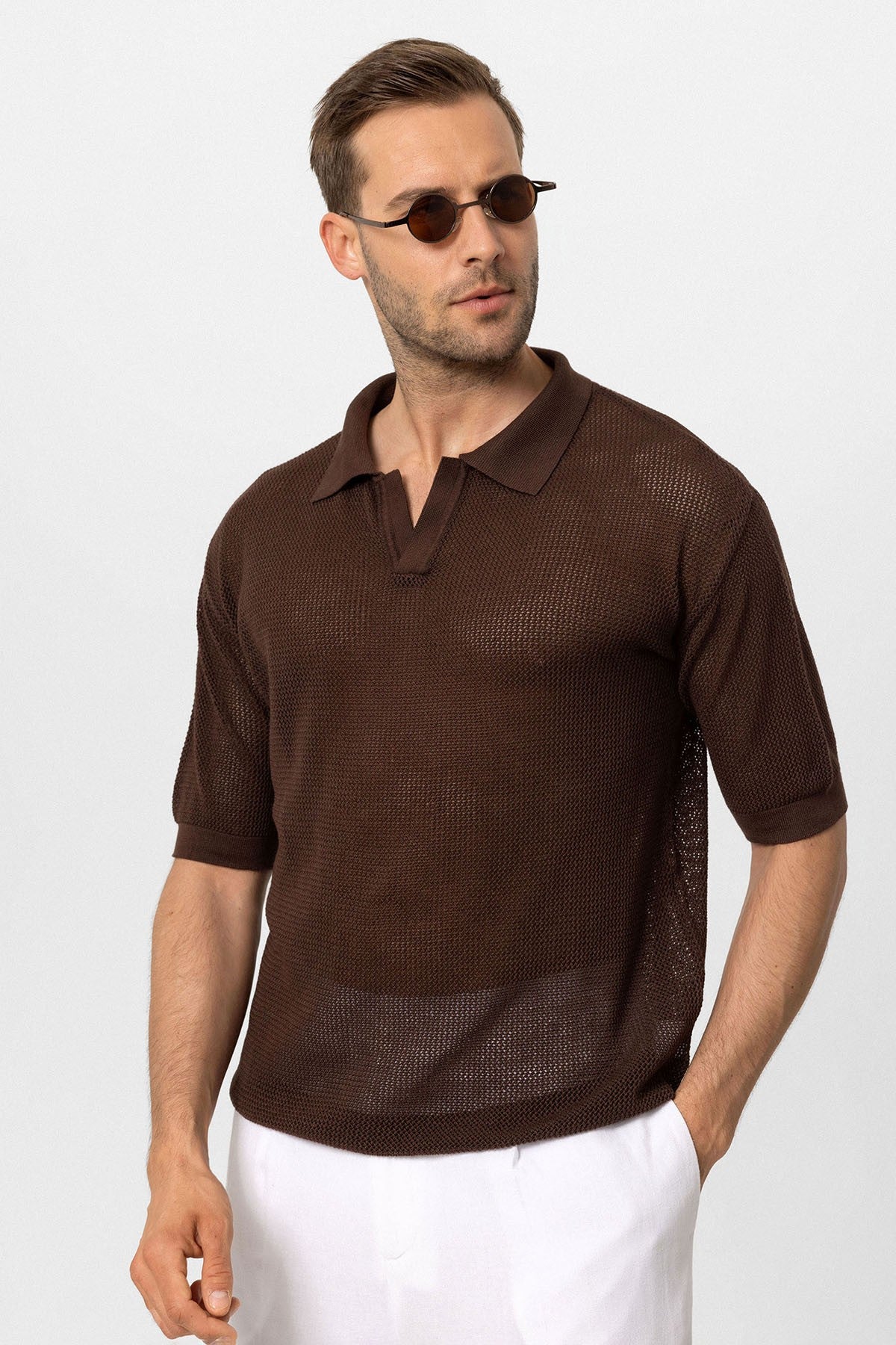 Antioch Siyah Polo Yaka Ajurlu Erkek T-Shirt