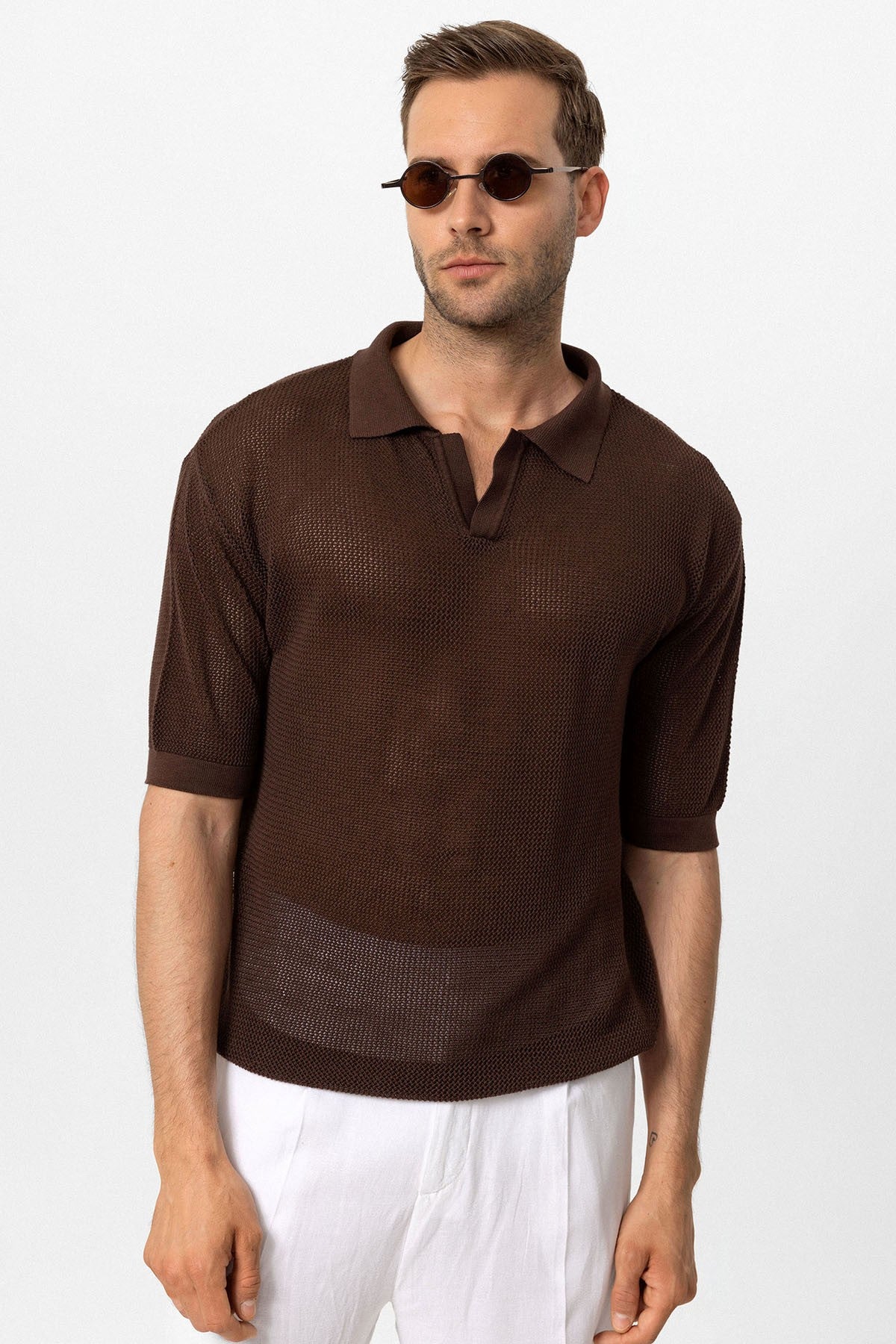 Antioch Siyah Polo Yaka Ajurlu Erkek T-Shirt