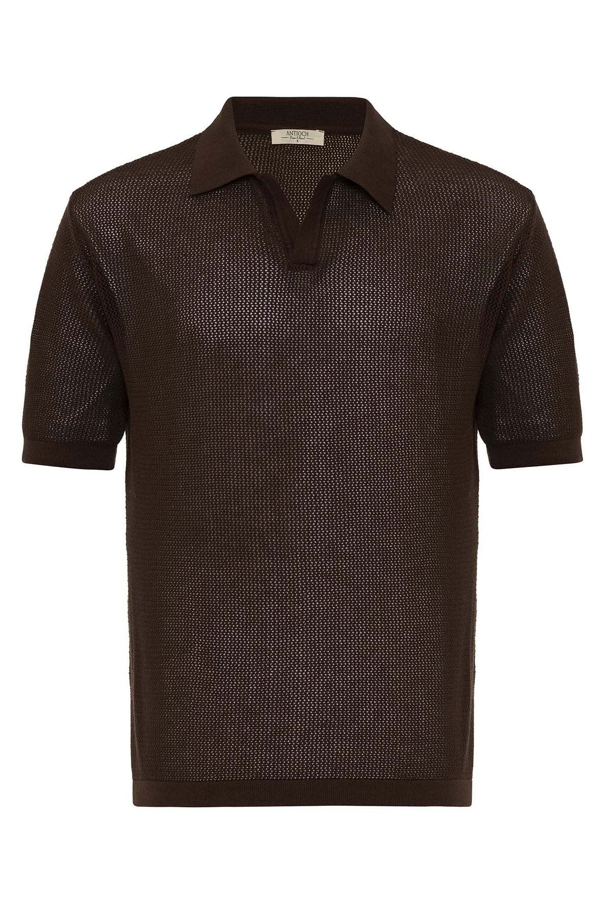 Antioch Siyah Polo Yaka Ajurlu Erkek T-Shirt