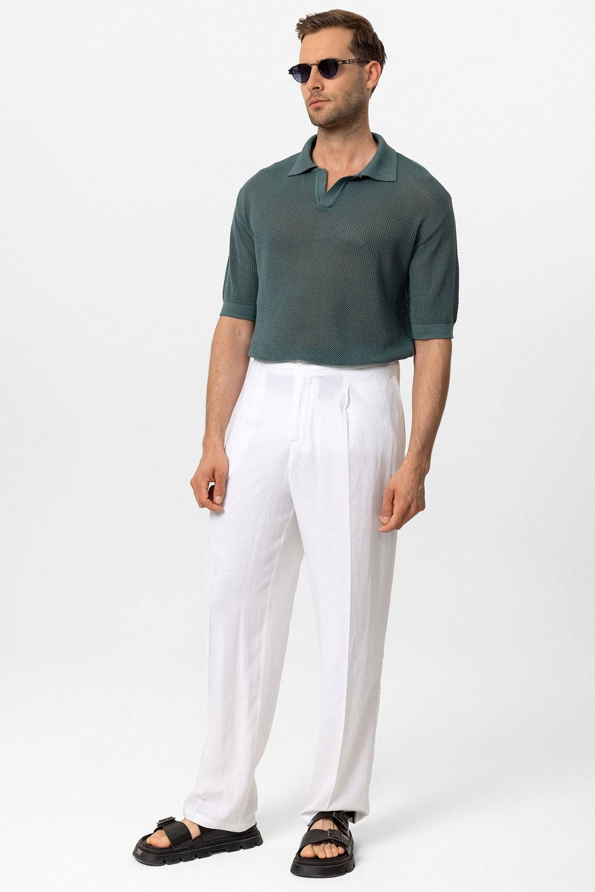 Antioch Siyah Polo Yaka Ajurlu Erkek T-Shirt