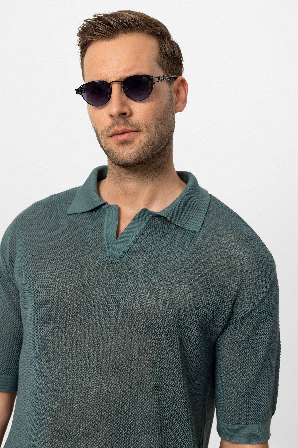 Antioch Siyah Polo Yaka Ajurlu Erkek T-Shirt