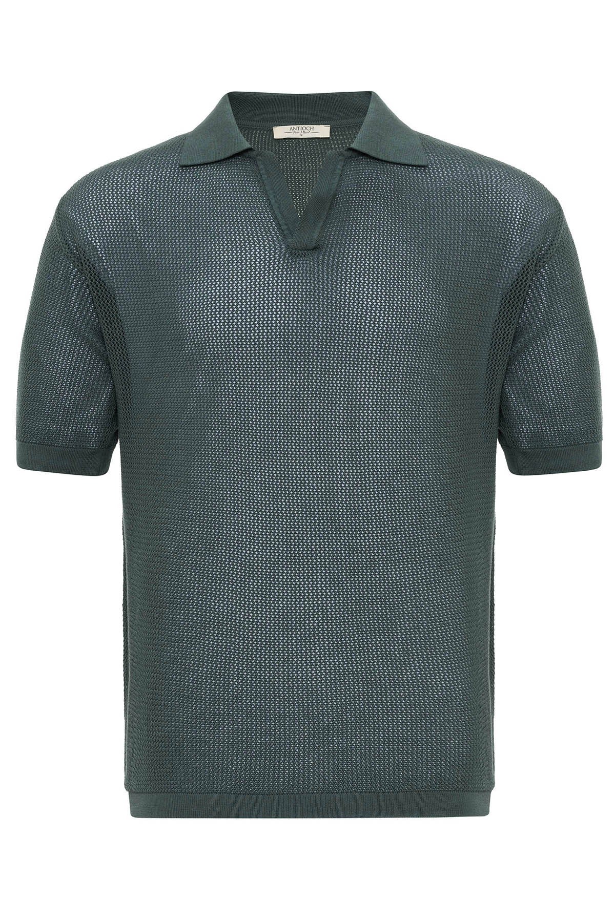 Antioch Siyah Polo Yaka Ajurlu Erkek T-Shirt