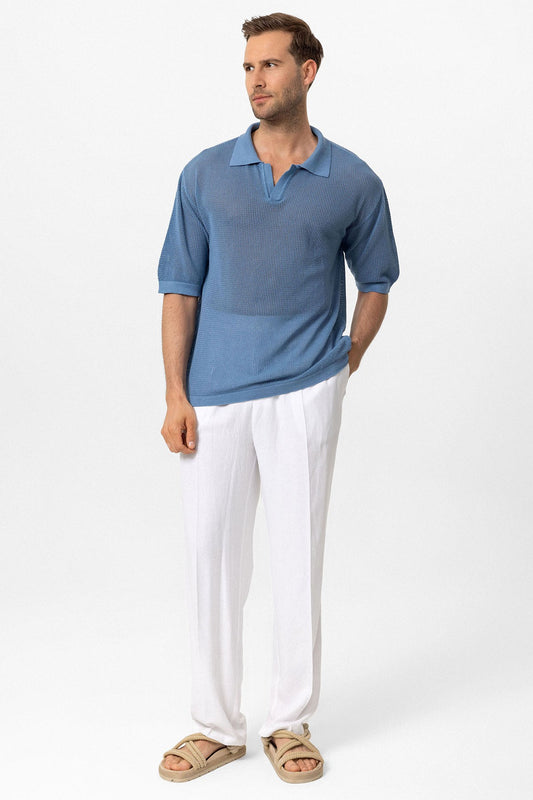 Antioch Siyah Polo Yaka Ajurlu Erkek T-Shirt