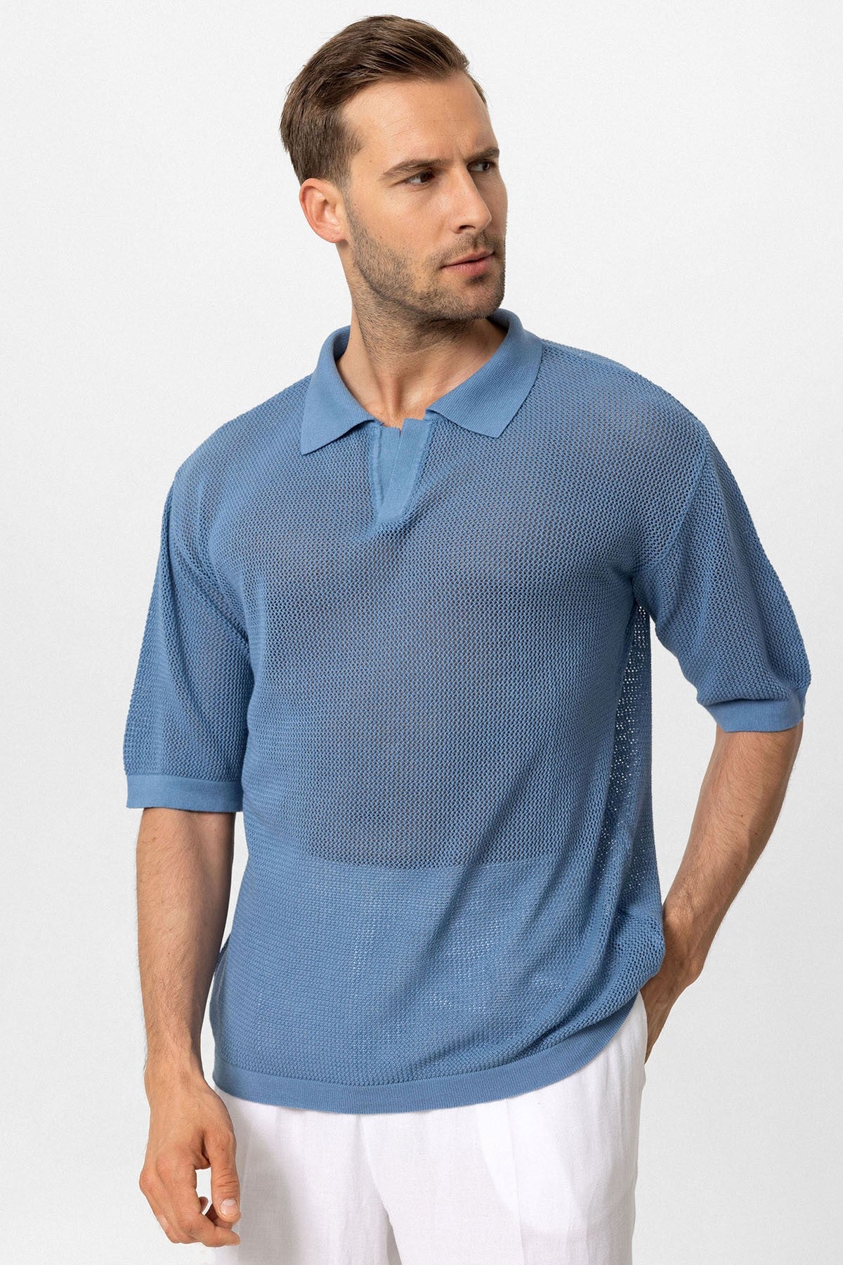 Antioch Siyah Polo Yaka Ajurlu Erkek T-Shirt