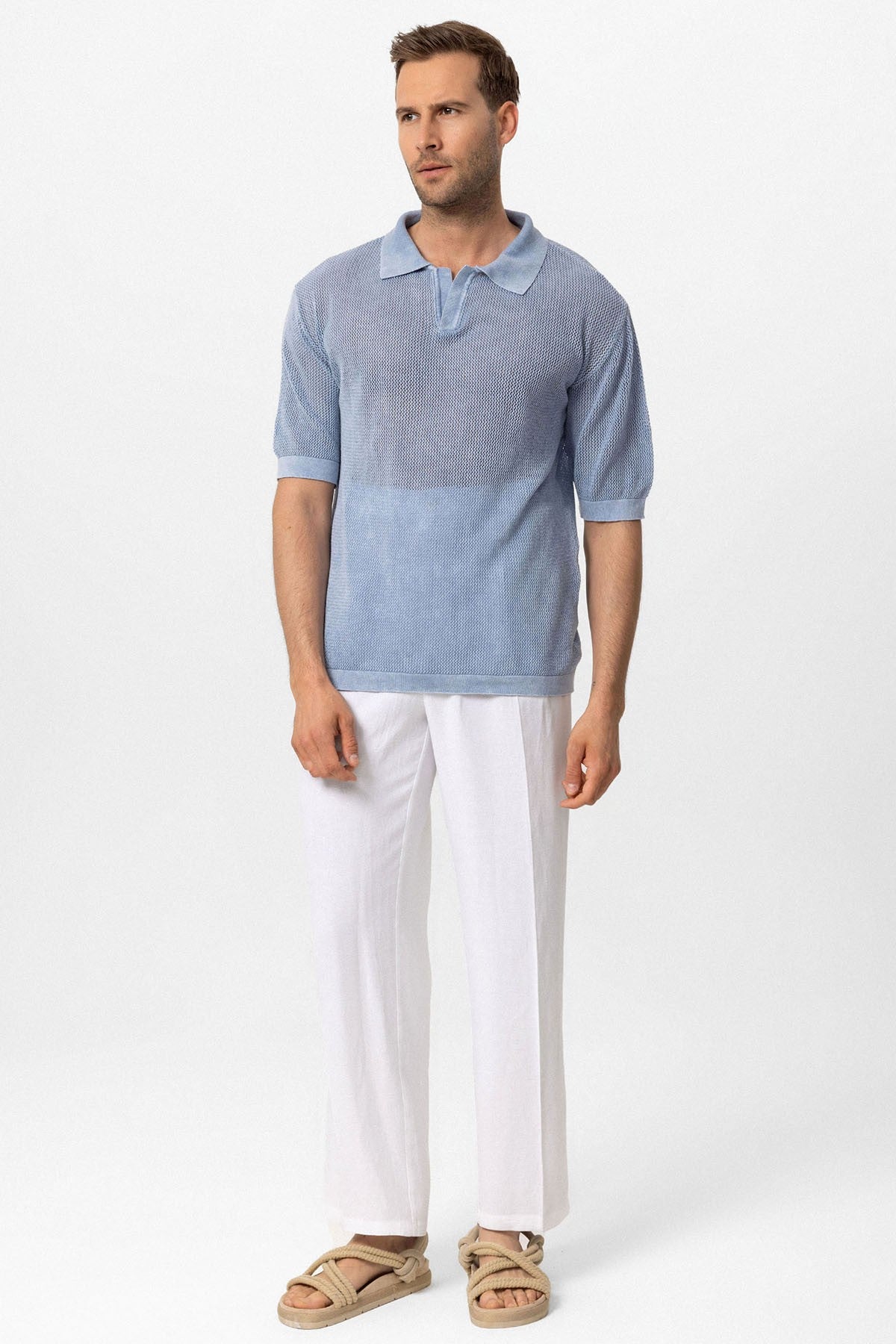 Antioch Siyah Polo Yaka Ajurlu Erkek T-Shirt