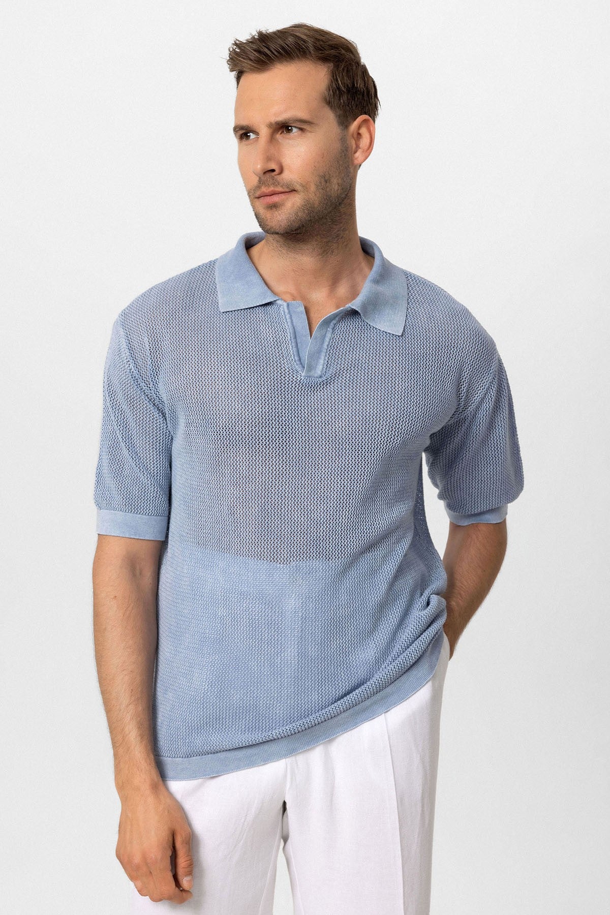 Antioch Siyah Polo Yaka Ajurlu Erkek T-Shirt