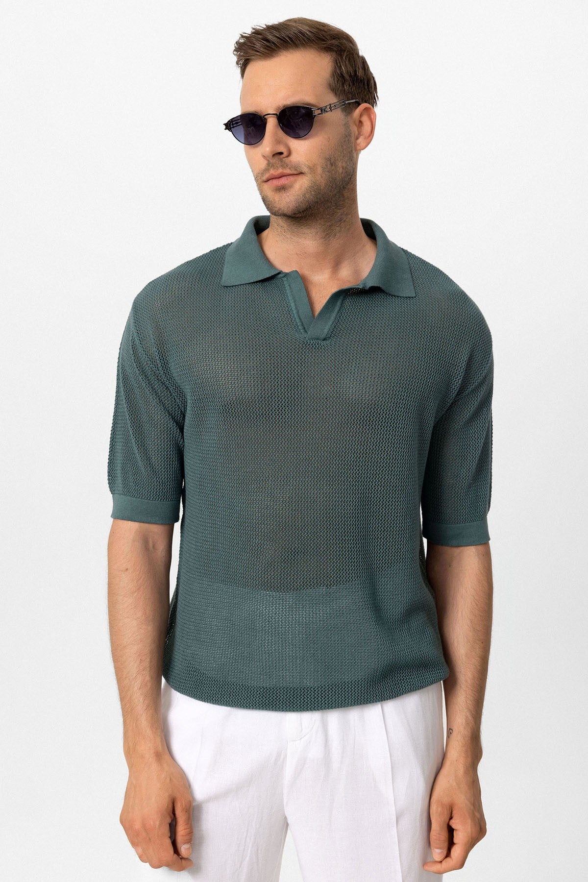 Antioch Siyah Polo Yaka Ajurlu Erkek T-Shirt